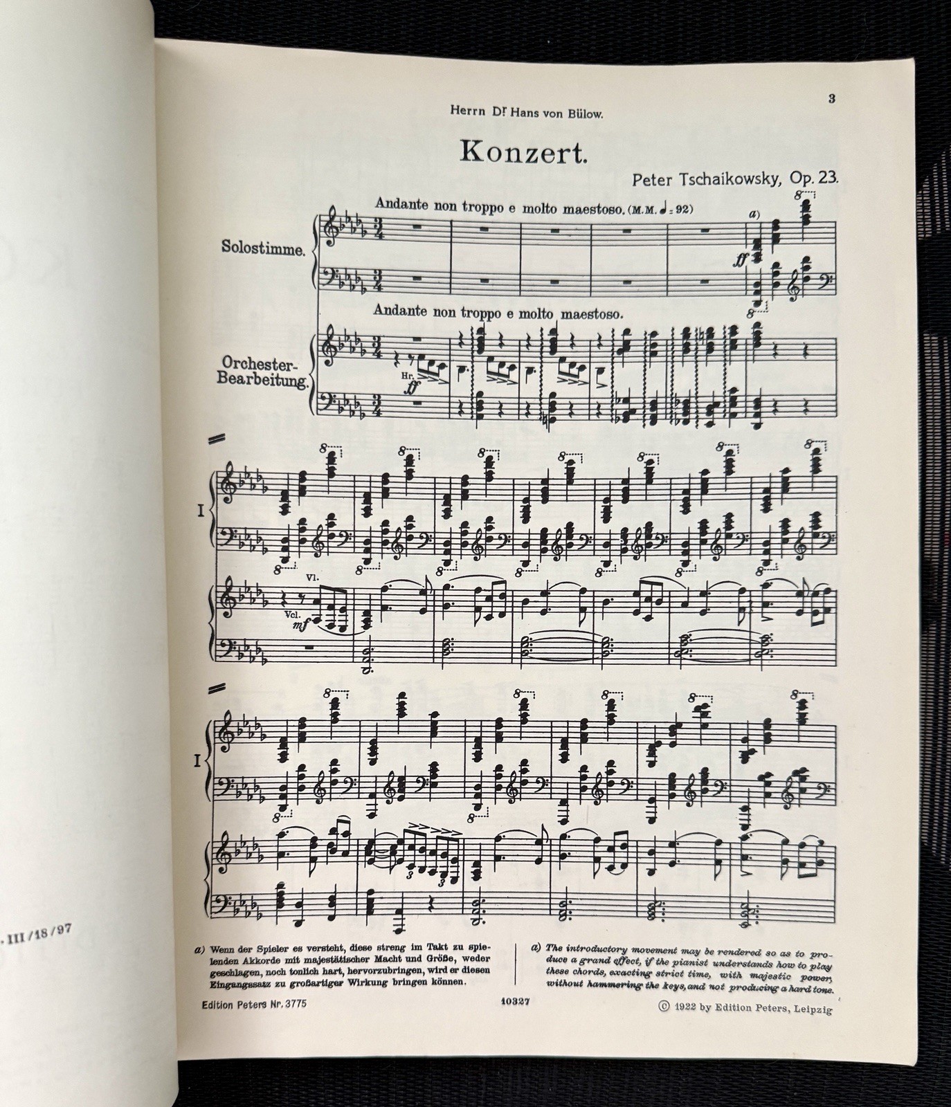 Tchaikovsky Piano Concerto No. 1 Peters Edition 3775 - Leipzig GDR - Immaculate - Image 3