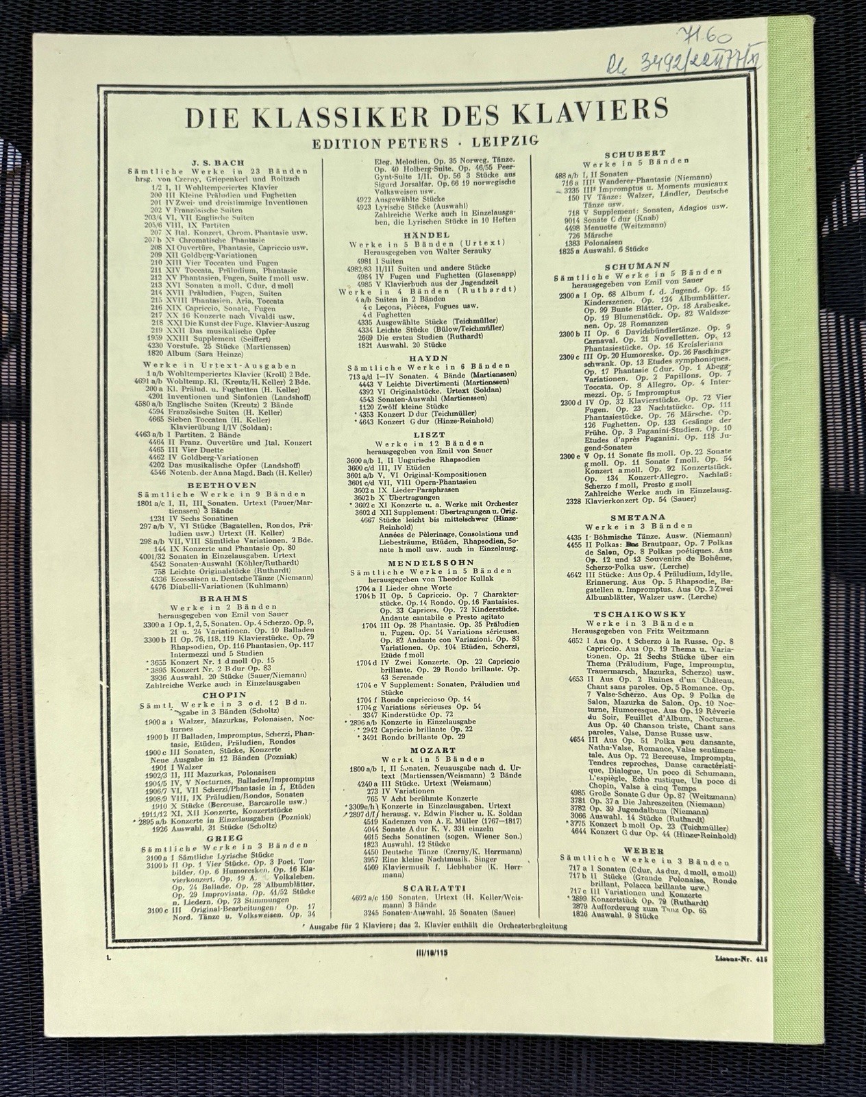 Tchaikovsky Piano Concerto No. 1 Peters Edition 3775 - Leipzig GDR - Immaculate - Image 4