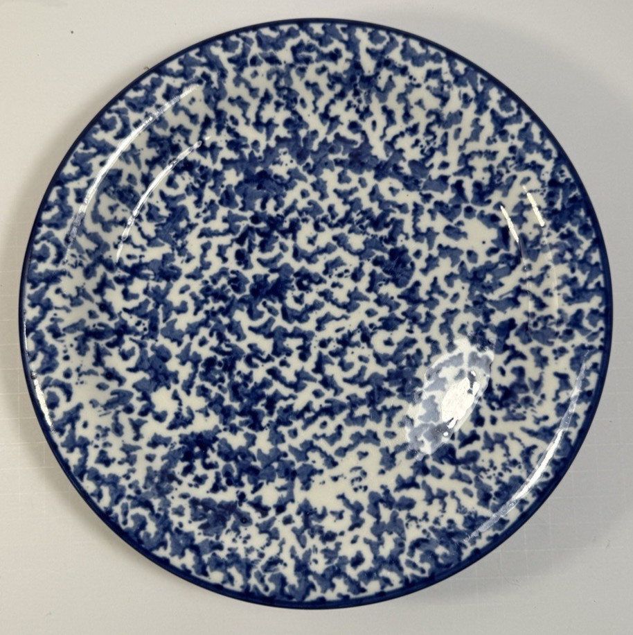 Set of 4 Gibson Blue Splatter Spongeware Dinner Plates - 10-1/4" - Image 2