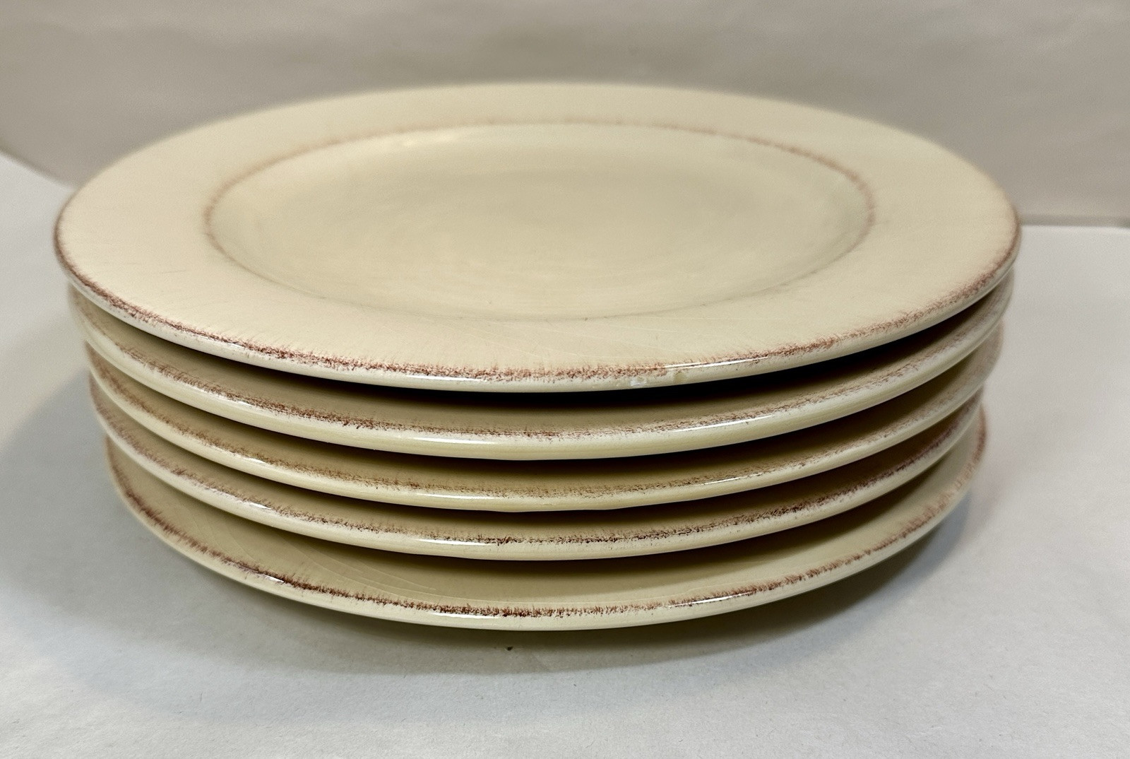 Pier 1 Salad Plates Toscana Ivory 8.75” Set of 5 Hand Painted Italy -  Unboxed - Image 3