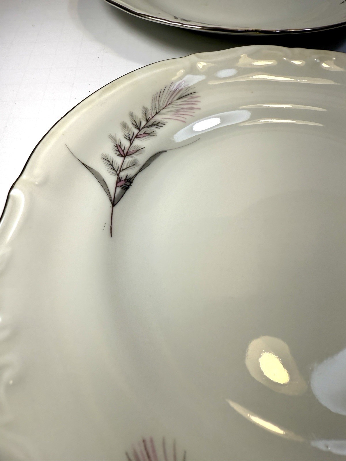 Set of 4 Thistle by CHODZIEZ-POLAND Fine-China Gray Salad / Bread Plates 7" - Image 2