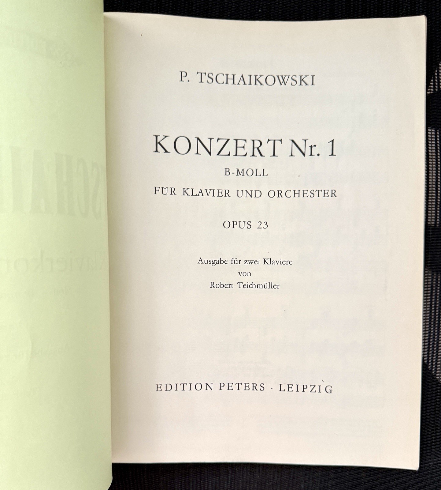 Tchaikovsky Piano Concerto No. 1 Peters Edition 3775 - Leipzig GDR - Immaculate - Image 1