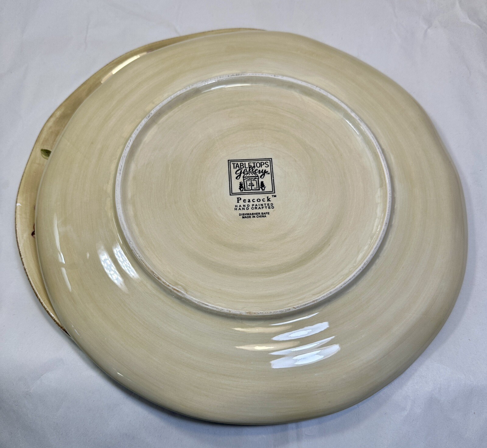 Set of 2 Table Tops Unlimited Hand Painted Peacock Collection Dinner Plates  11" - Image 4