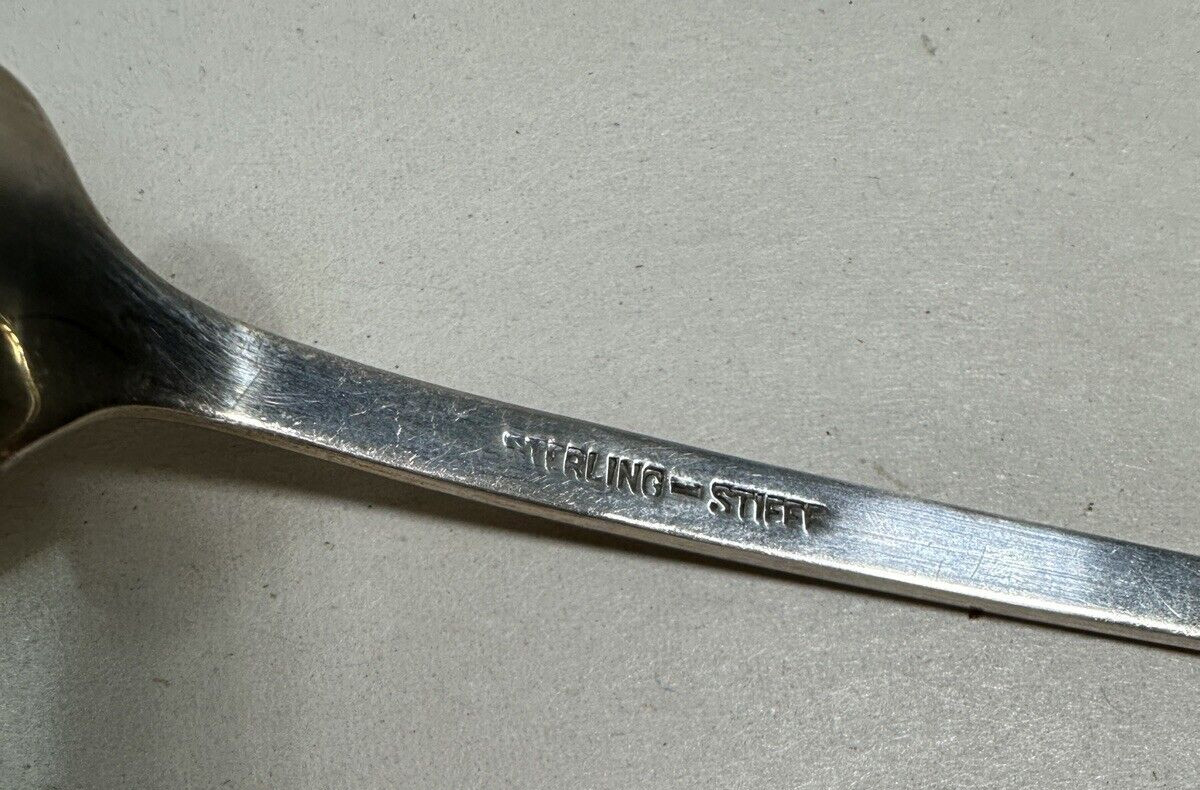 Vintage Stieff Forget Me Not 9" Silver Lettuce Fork - Puritan - 1940s - Image 3