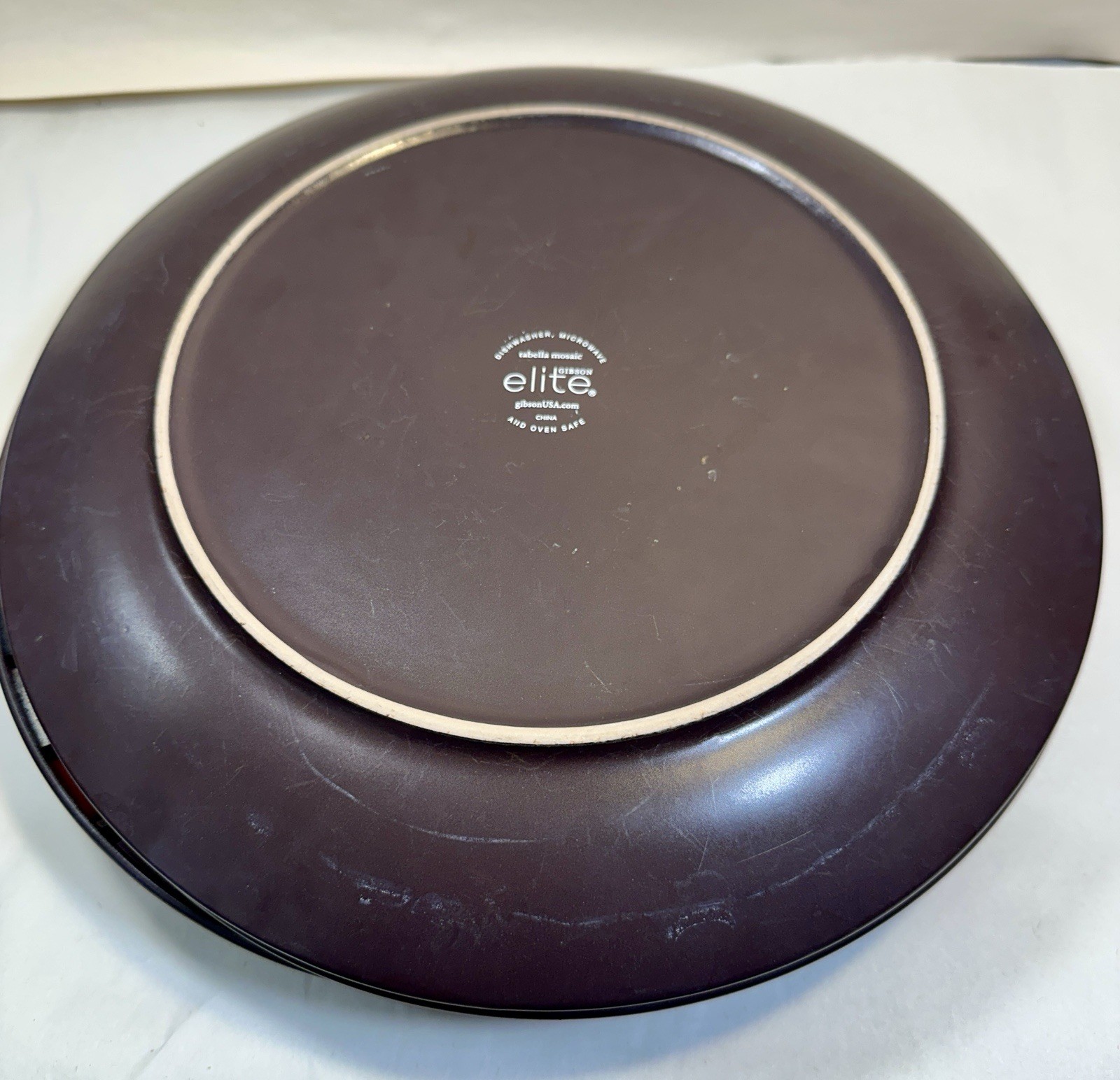 Set of 5 (Five) Gibson Designs Tabella Mosaic Dinner Plates - 11-3/4" - EUC - Image 4