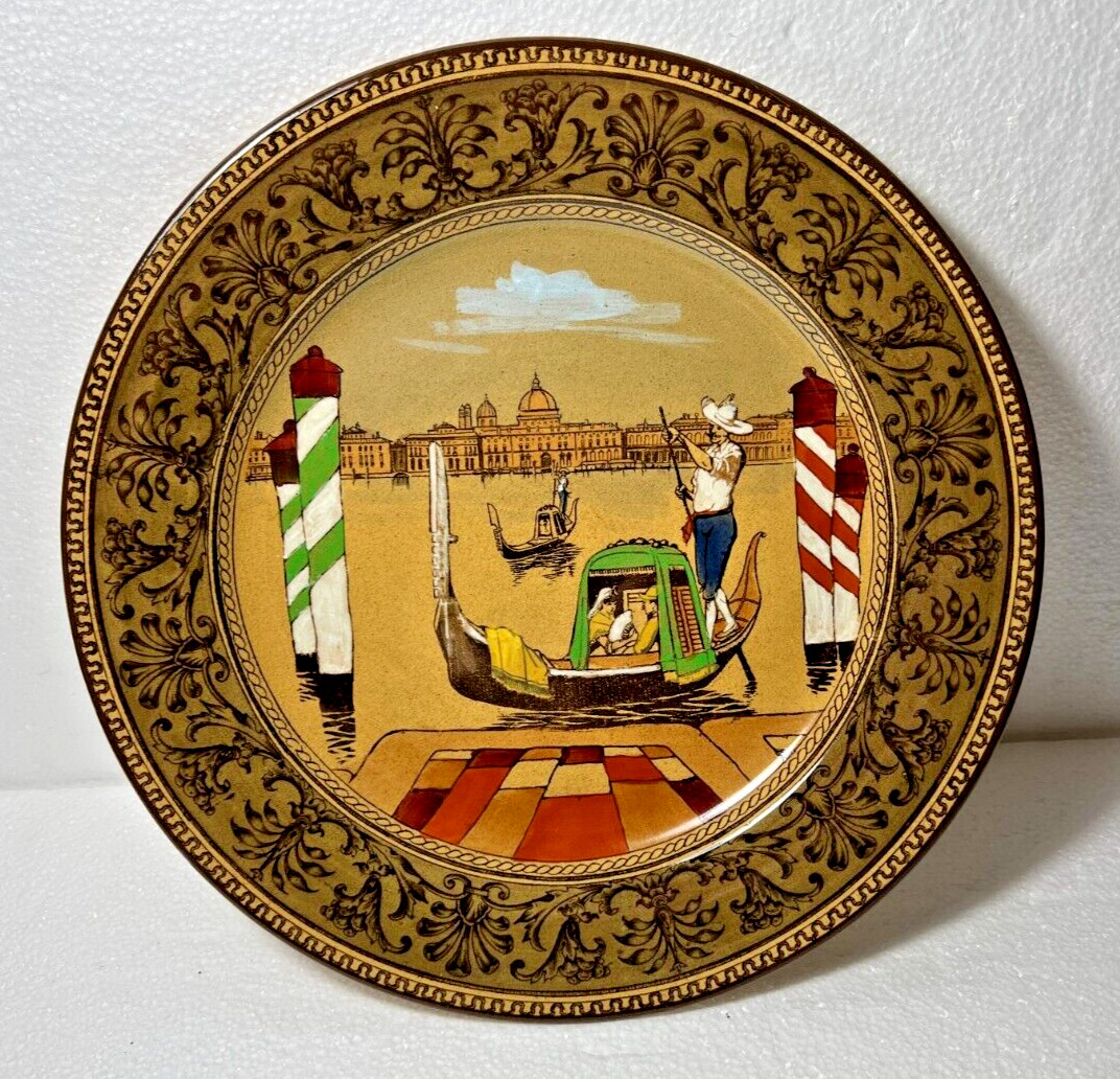 Antique Royal Doulton Venice Gondolier Plate - 10 1/4" - Manufactured 1908 - Image 6
