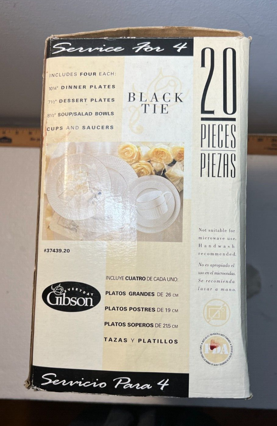 Gibson Black Tie Fine China Service for Four -- New in Box - Image 16