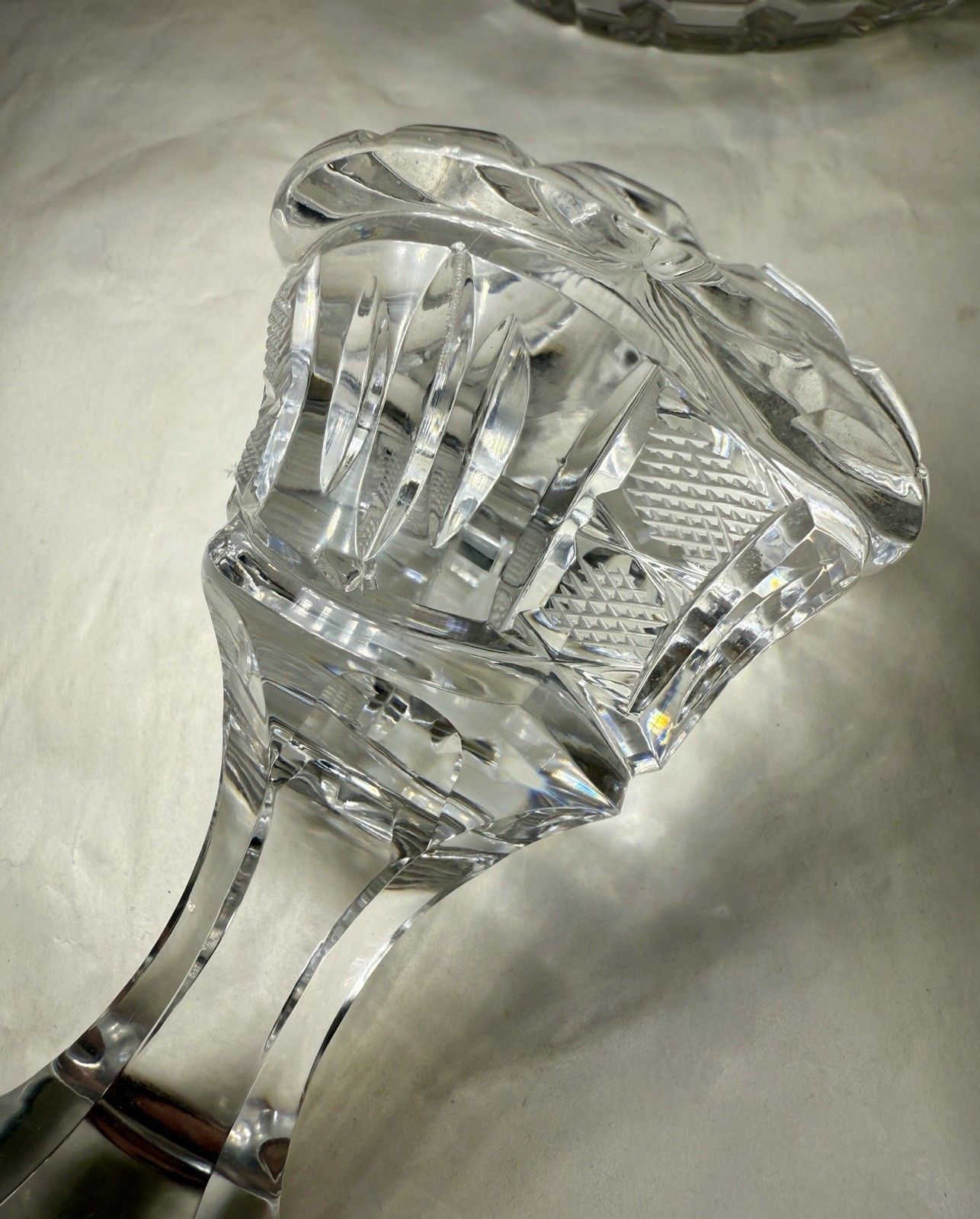 Bohemian Crystal Etched Decanter and Stopper - 16" Tall - Circa 1960s - Image 8