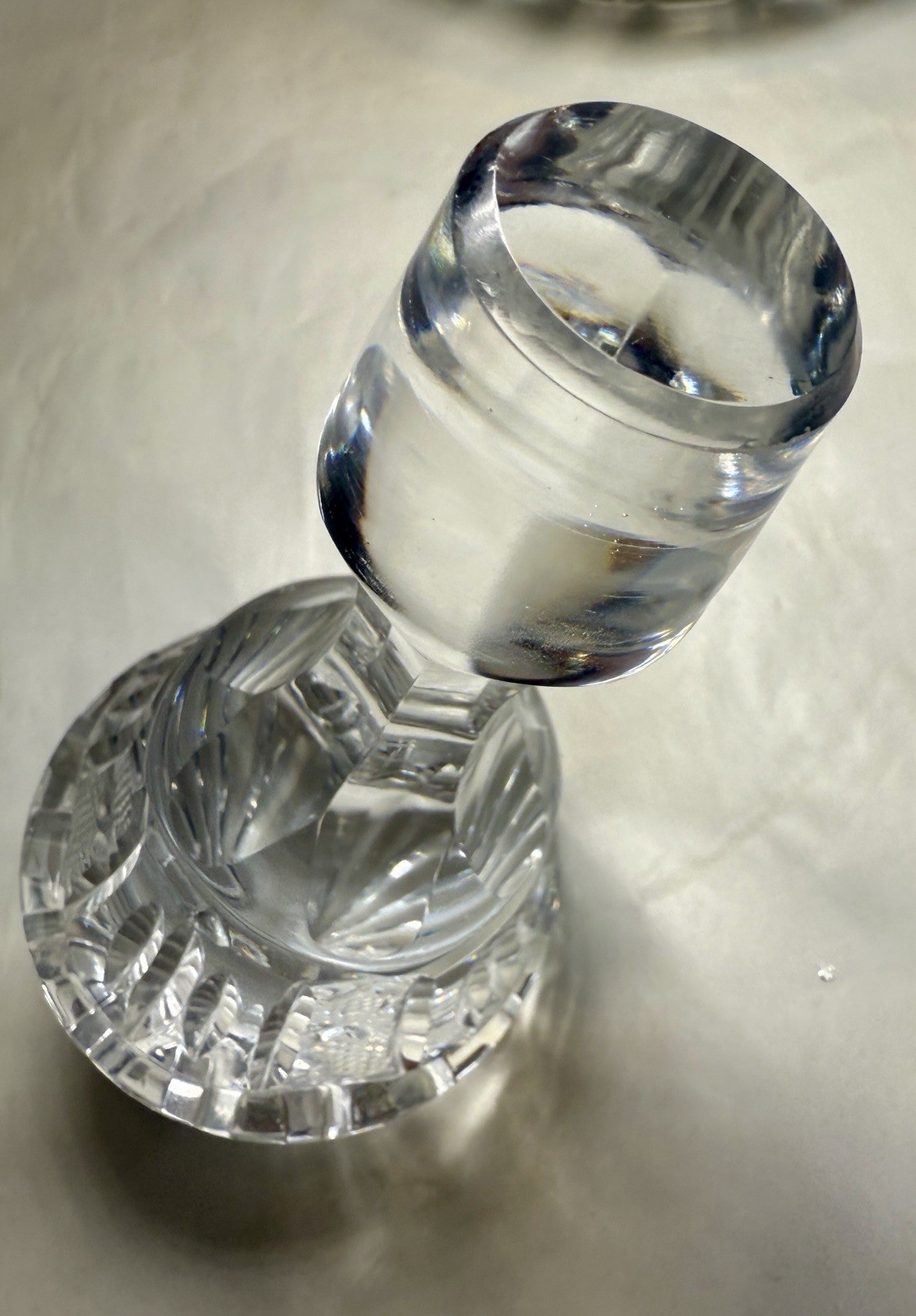 Bohemian Crystal Etched Decanter and Stopper - 16" Tall - Circa 1960s - Image 9