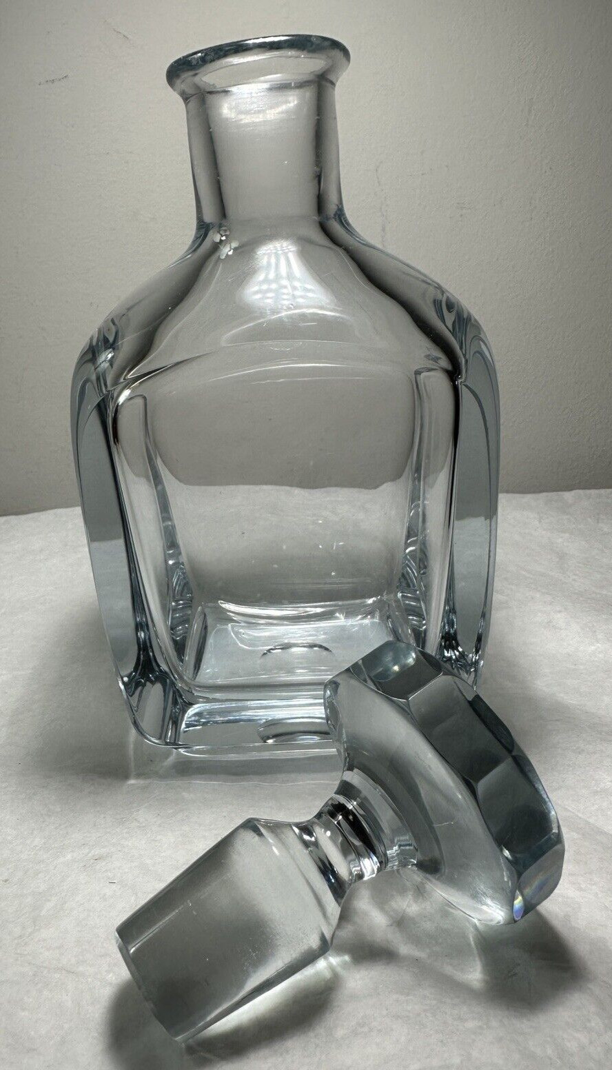 Strombergshyttan Crystal Decanter w/Round Stopper ~ Sweden / Signed / UNUSED - Image 5
