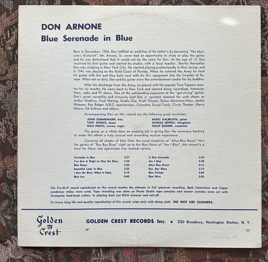 Serenade in Blue Serenade with Don Arnone - Golden Crest CR 3003 - Image 7