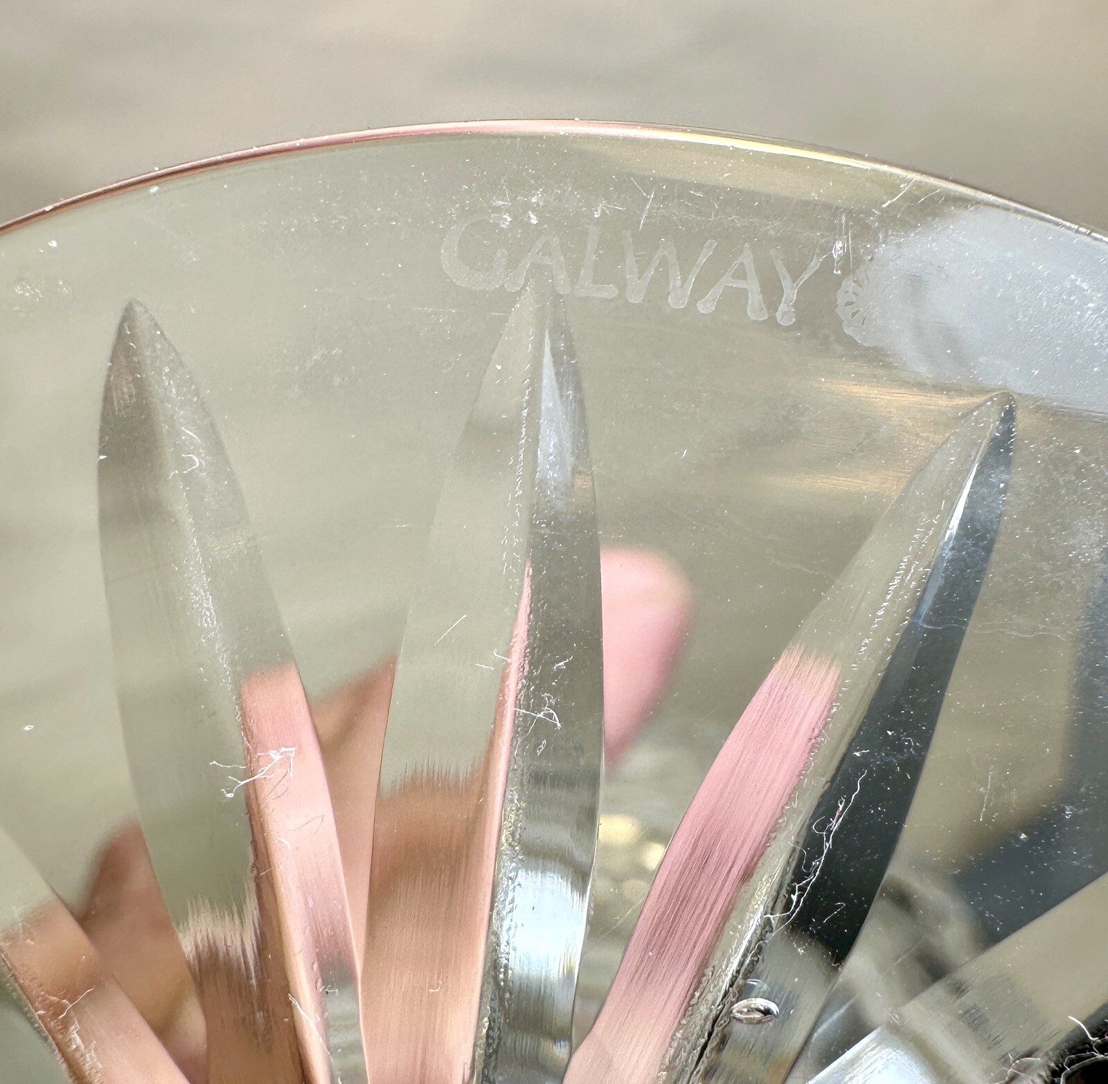 Set of 4 Galway Wedgewood Crystal Royal Irish 8 1/4" Water Wine Goblets Cut Base - Image 5