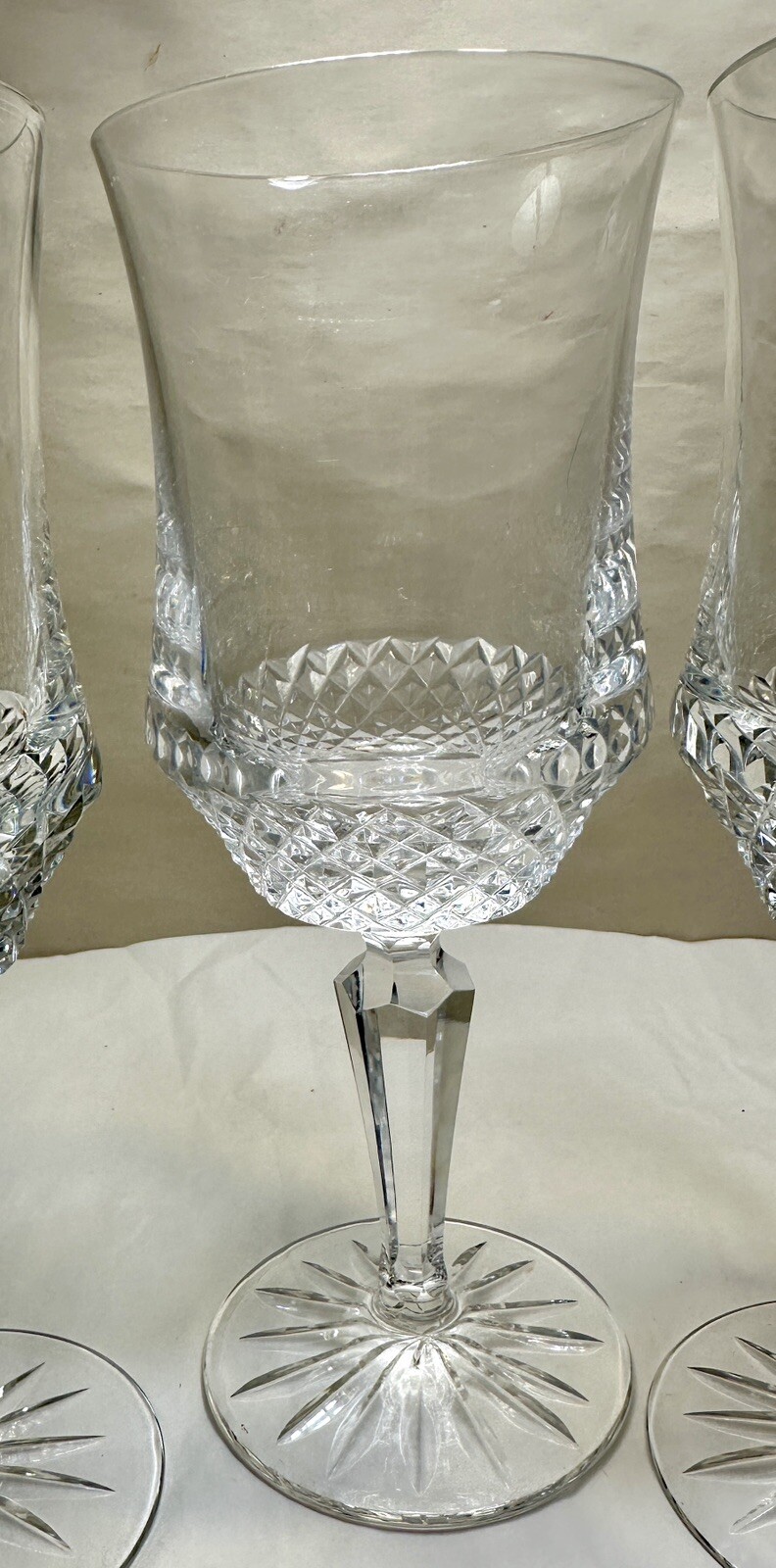 Set of 4 Galway Wedgewood Crystal Royal Irish 8 1/4" Water Wine Goblets Cut Base - Image 8