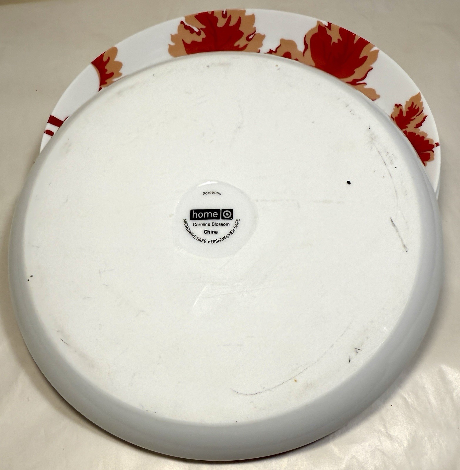 Set of 7 (Seven) Home Carmine Blossom Salad Plates - 8-3/8" - Image 4