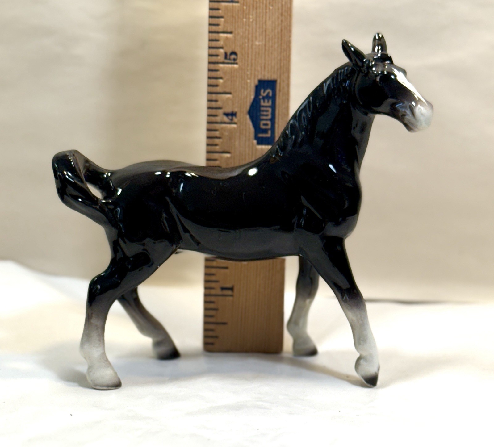 Registered Coronet Porcelain Pony / Horse - Black  w/ White Blaze - Immaculate - Image 1