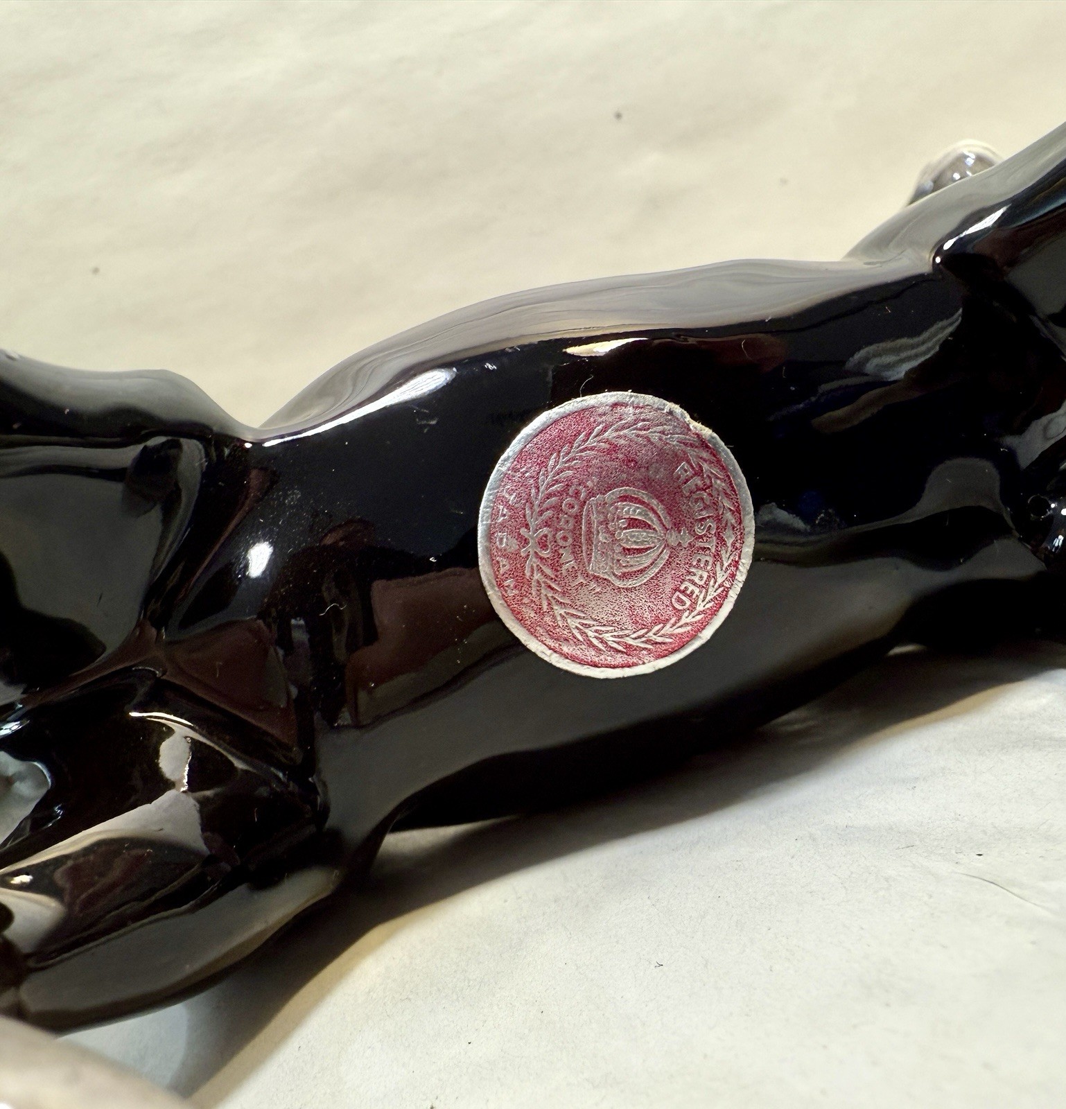 Registered Coronet Porcelain Pony / Horse - Black  w/ White Blaze - Immaculate - Image 4