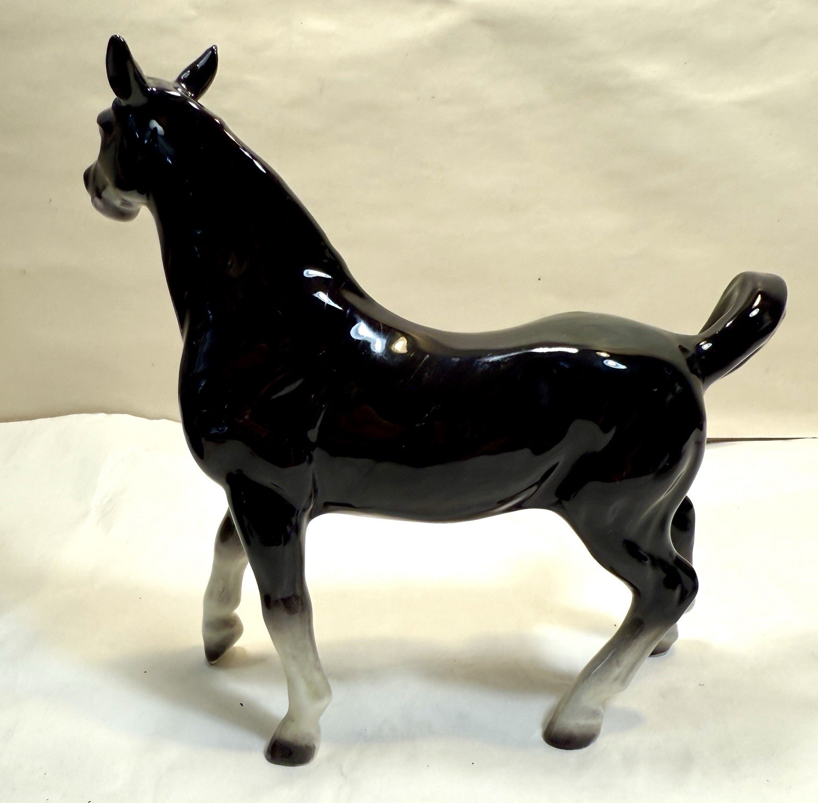 Registered Coronet Porcelain Pony / Horse - Black  w/ White Blaze - Immaculate - Image 6