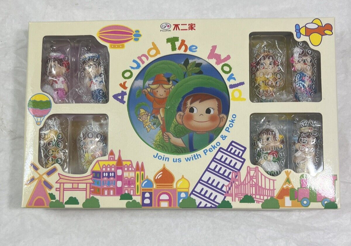 Around the World - Join us With Peko and Poko - New in Box - From Japan - Fujiya