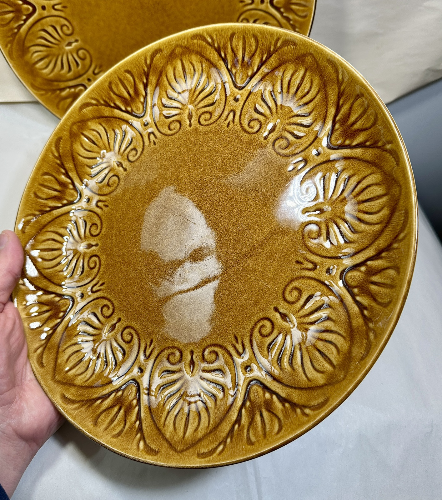 Set of 2 (Two) Pfaltzgraff Carmela Honey Dinner Plates - 11" - EUC - Image 1