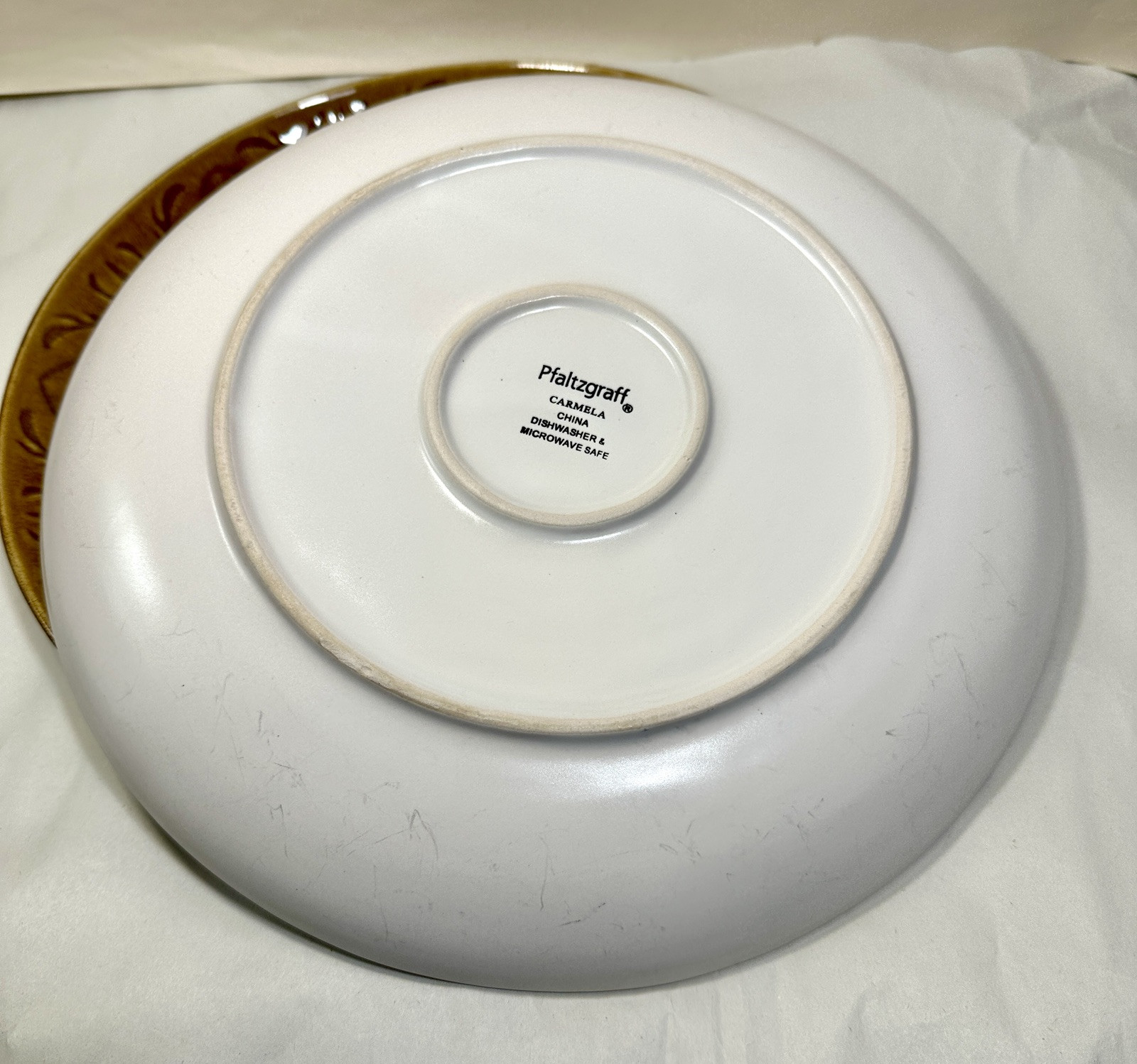 Set of 2 (Two) Pfaltzgraff Carmela Honey Dinner Plates - 11" - EUC - Image 2