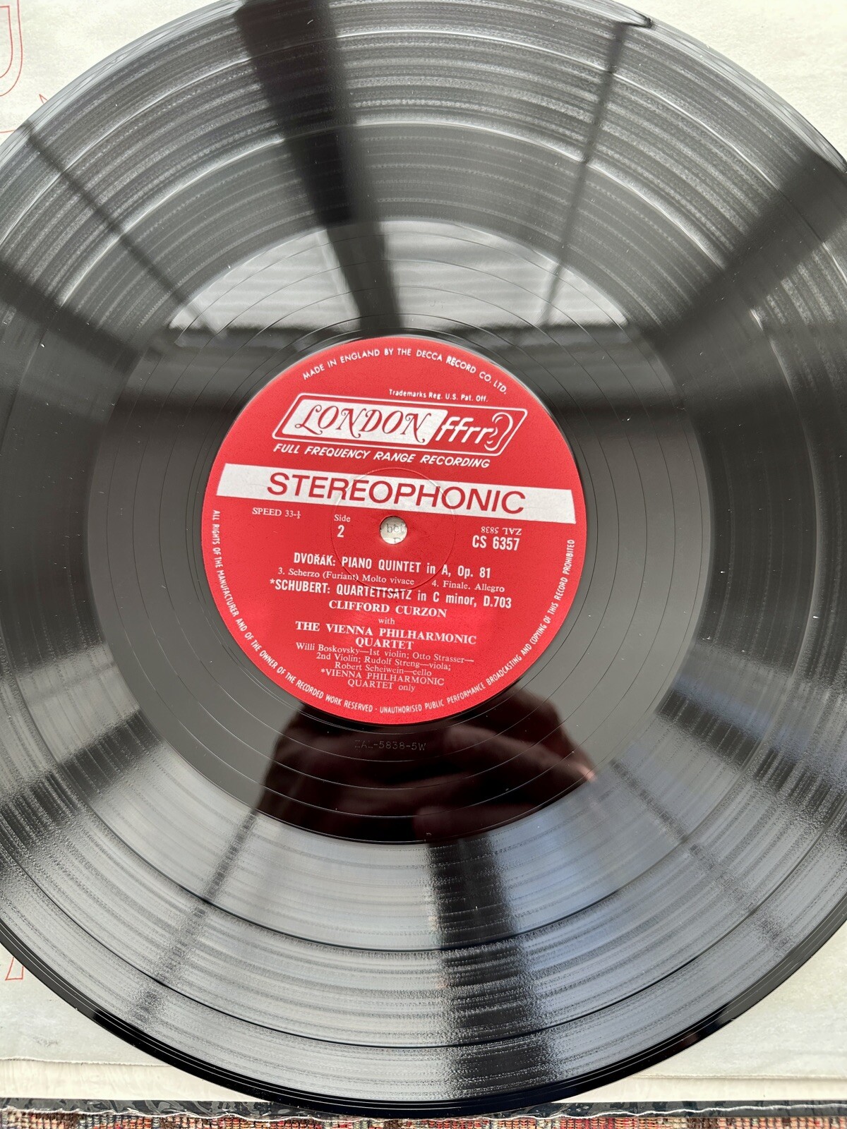 Dvorak: Quintet In A, Opus 81 - Clifford Curzon - LONDON CS6357 - Image 5