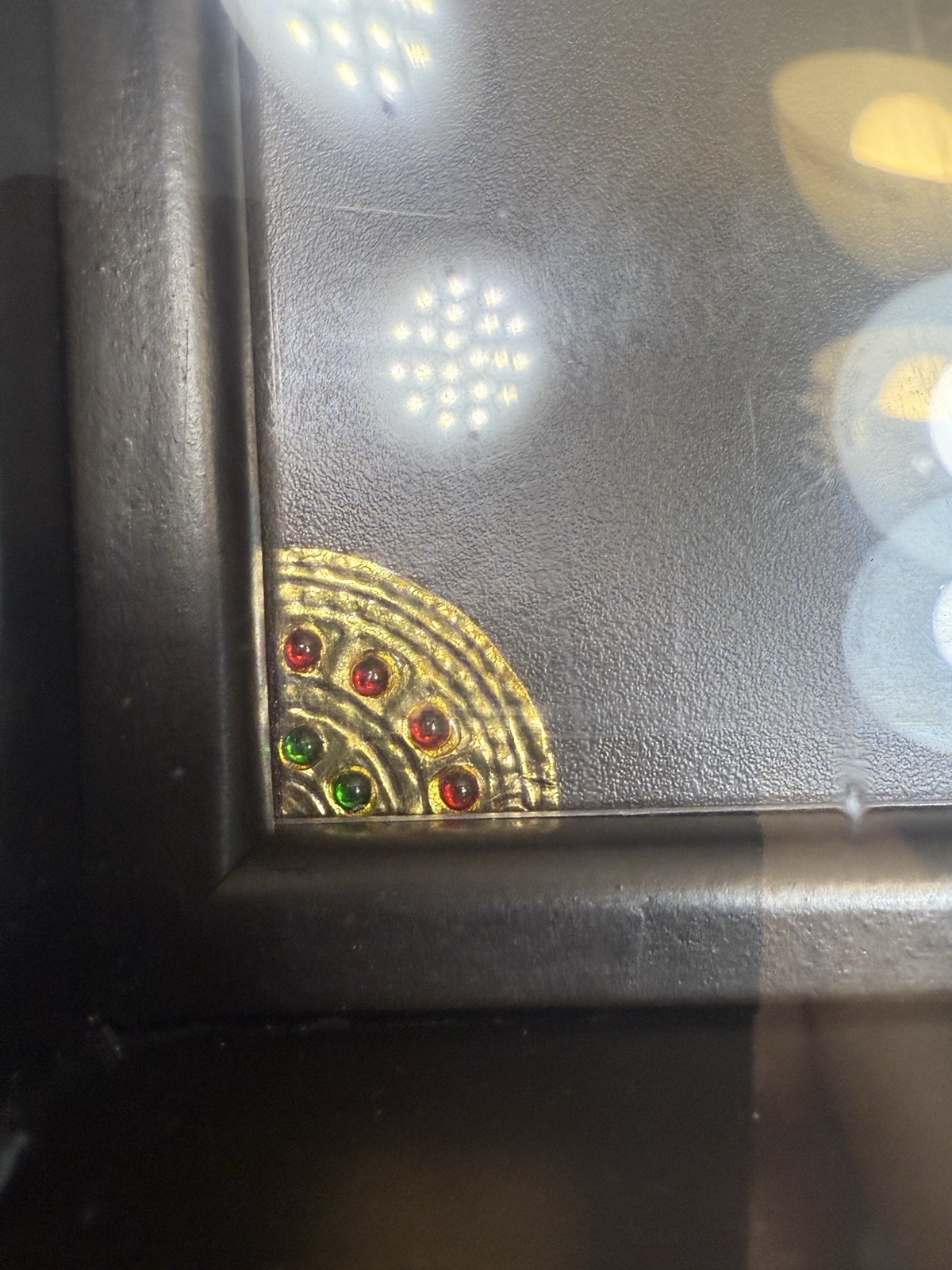 Tanjore Gold Foil Peacock Framed Tray Ethnic India Art - FACTORY SEALED - Image 3