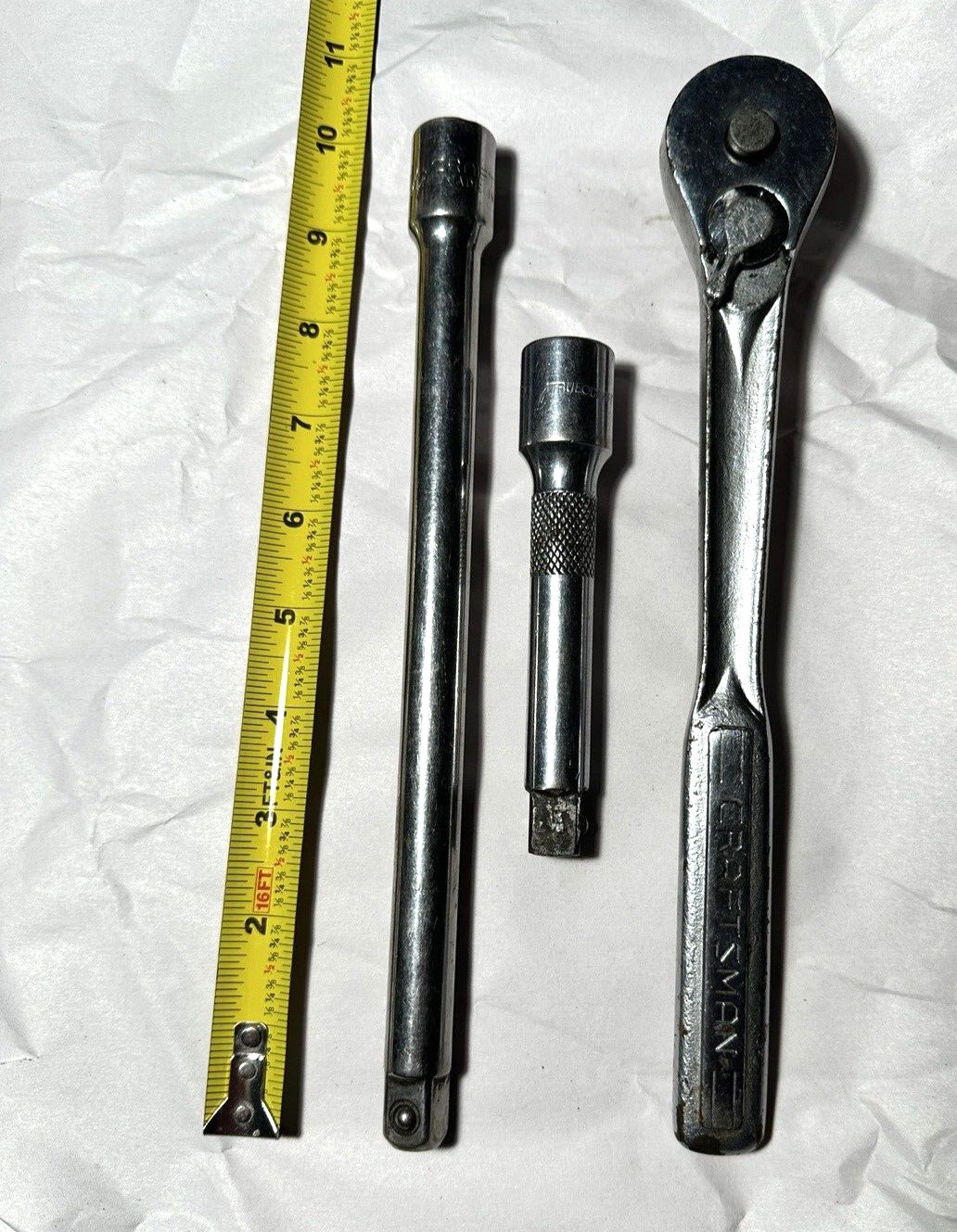 Vintage Craftsman USA V 44985 1/2 Inch Drive Ratchet and Extension Bars - Image 3