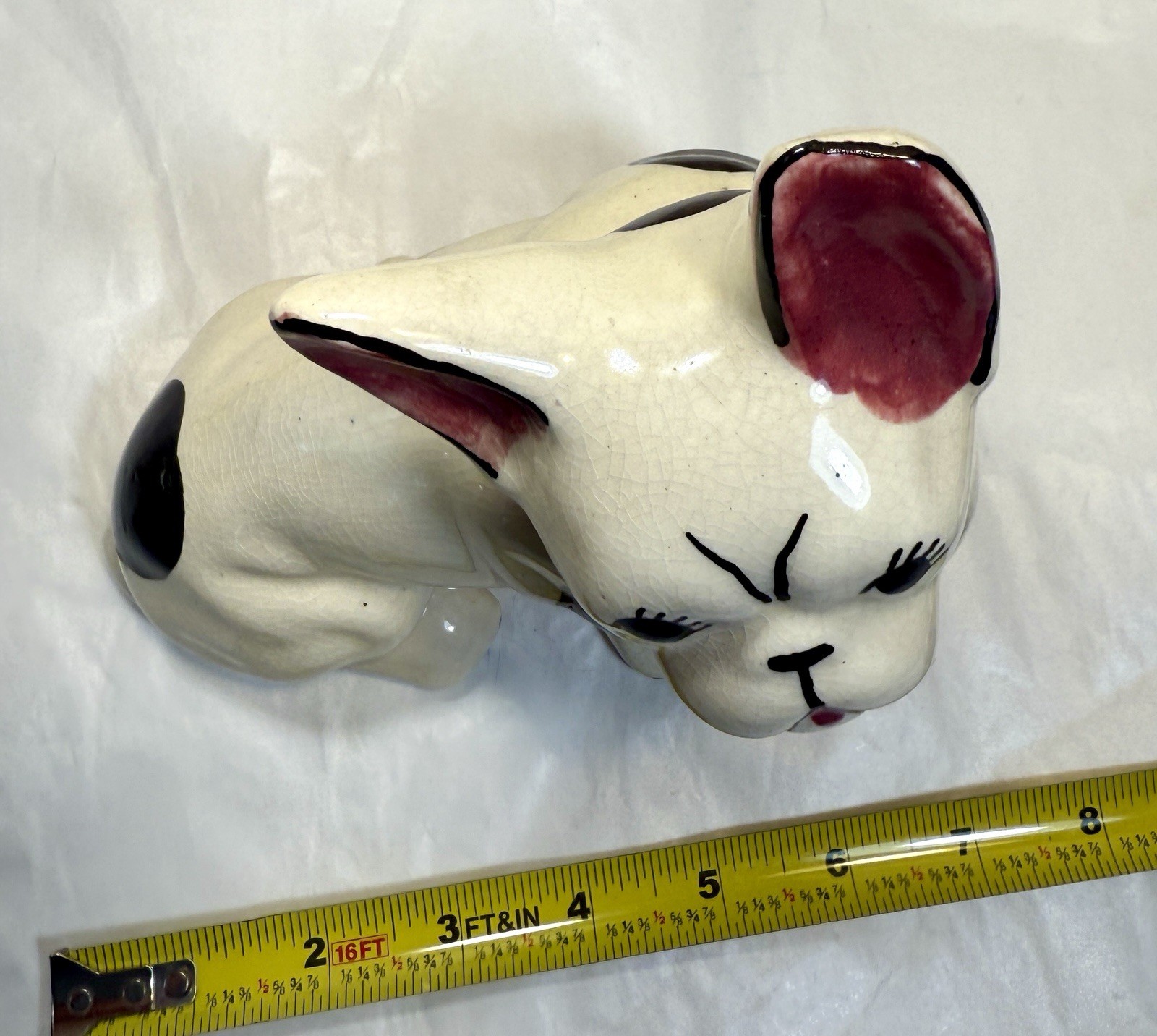 1930's Hand-Painted French Bulldog Figurine With Gold Gilded Collar - Image 10