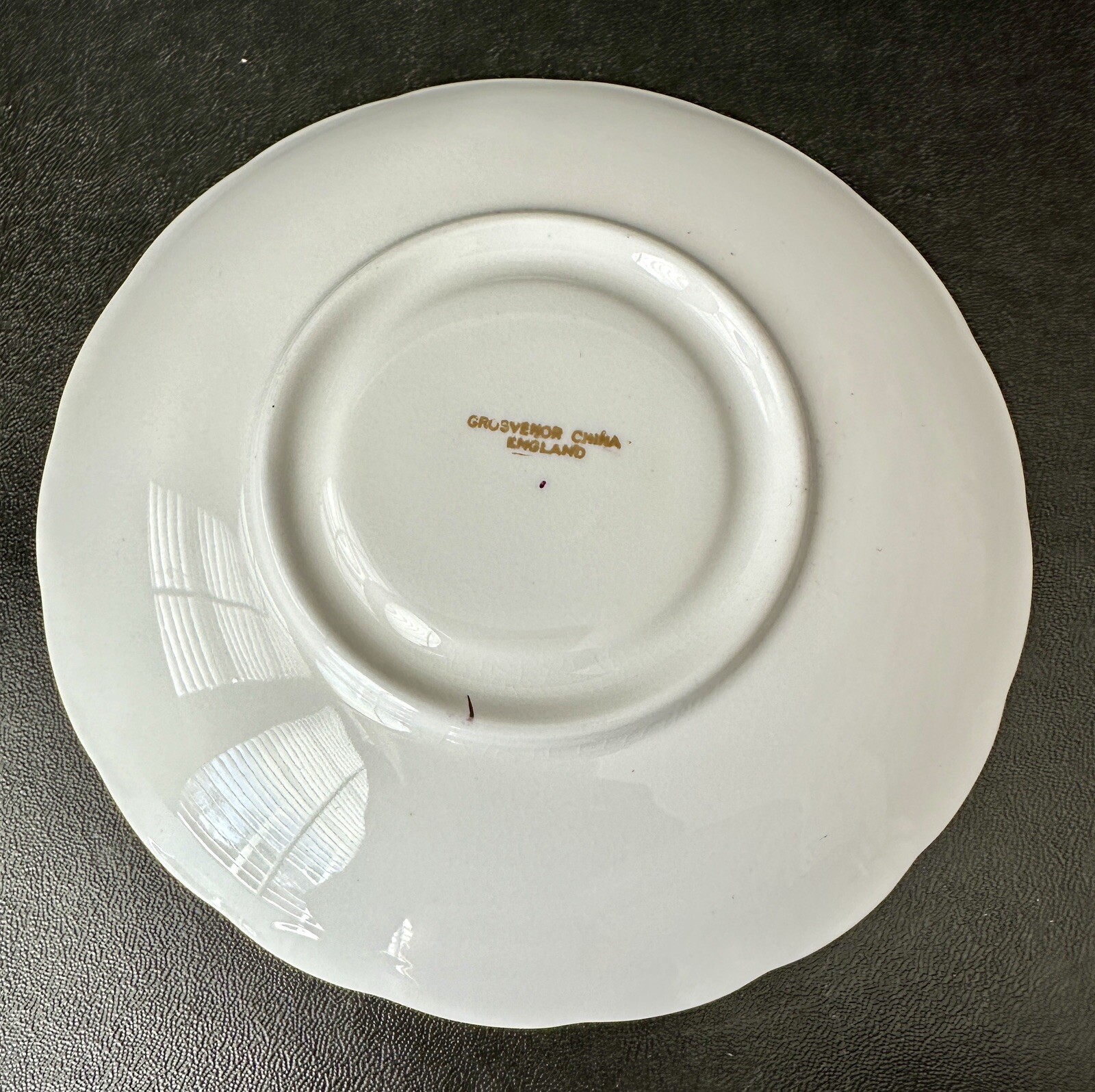 Grosvenor Teacup and Saucer - Gold Burgundy Leaves Berries - Pristine - Image 5