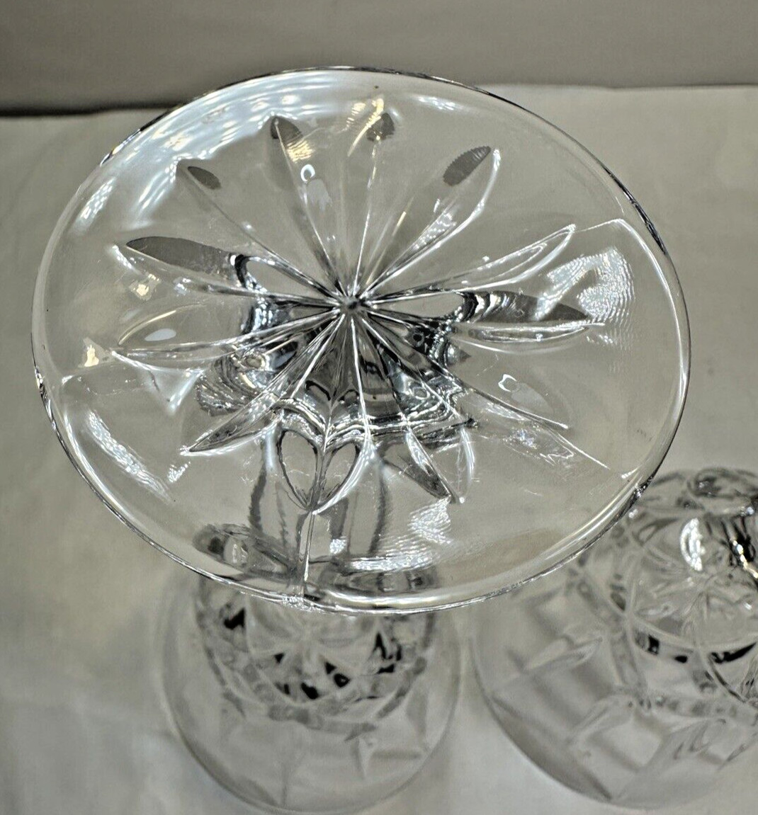Set of Two (2) Noritake Germany Rockford Cut Crystal Wine Glasses 7.5” - Image 4