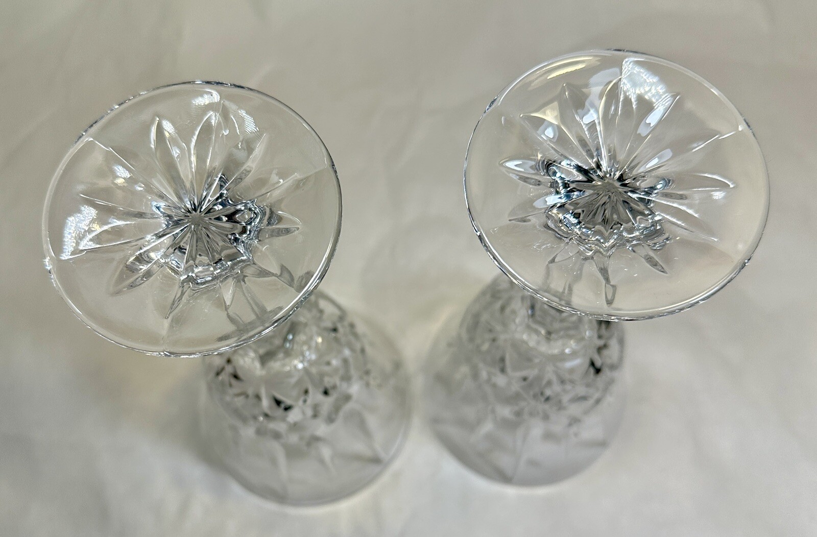 Set of Two (2) Noritake Germany Rockford Cut Crystal Wine Glasses 7.5” - Image 5