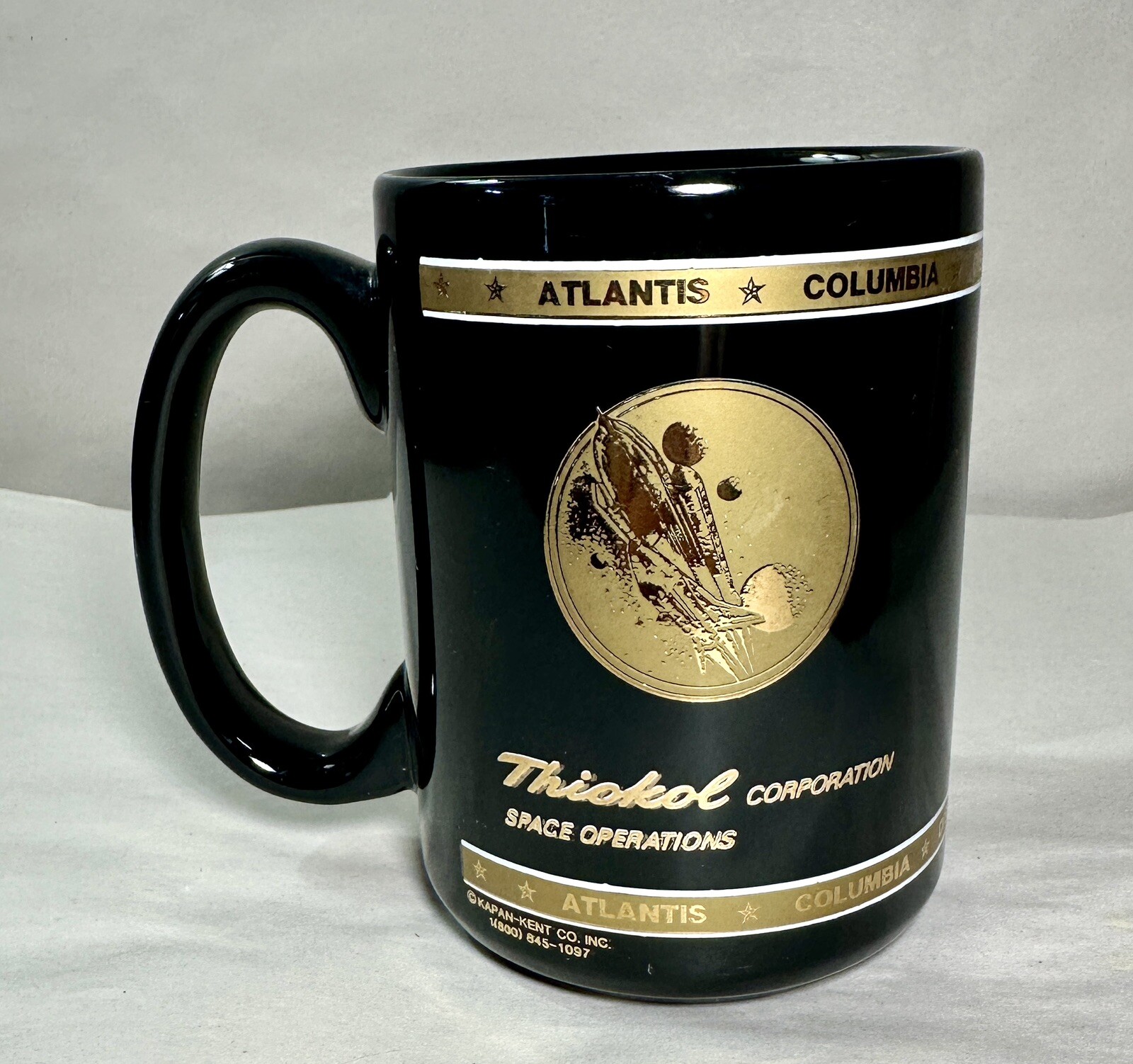 Thiokol Corp. Space Operations Space Shuttle Mug - 22K Gold Silkscreen Ceramic - Image 1