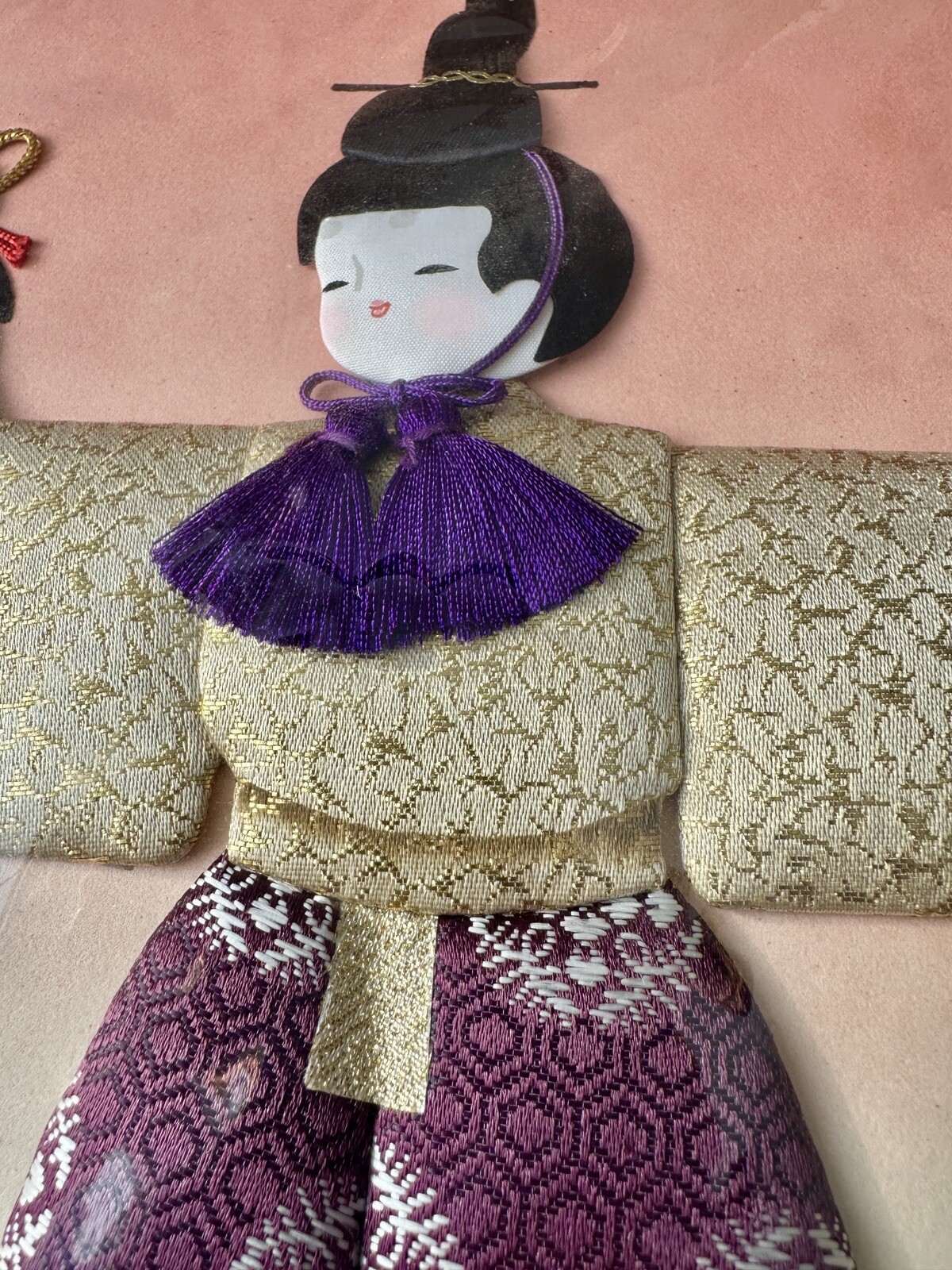 Japanese SIGNED Kimono SILK FABRIC 3D WALL ART Picture - Image 4