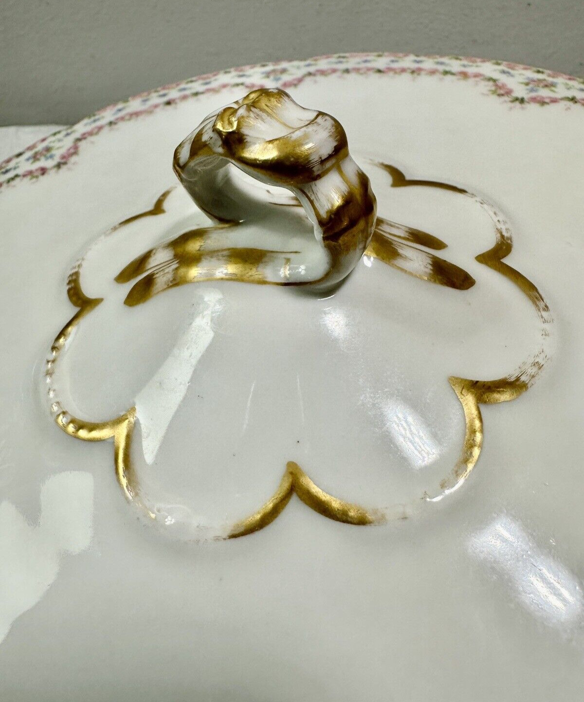 Jean Pouyat J.P.L Limoges Hand Painted Covered Vegetable Dish - Circa 1895 - Image 8