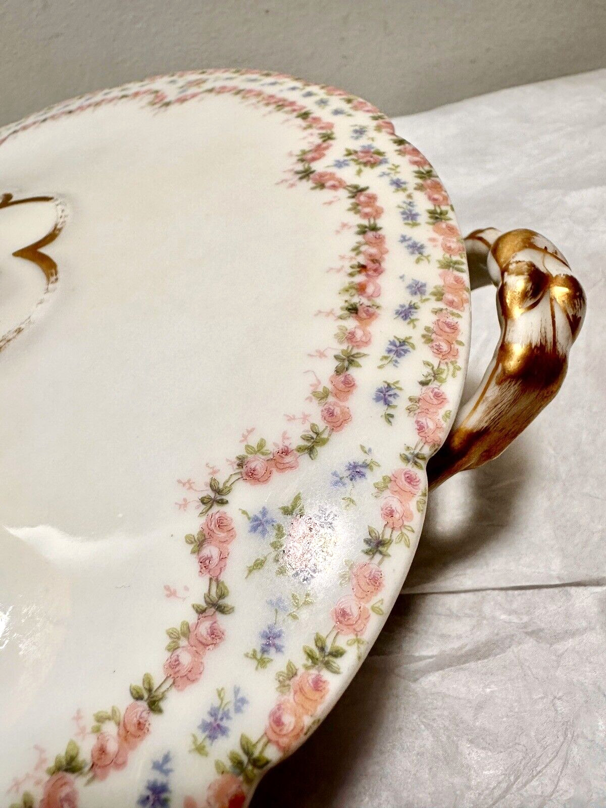 Jean Pouyat J.P.L Limoges Hand Painted Covered Vegetable Dish - Circa 1895 - Image 9