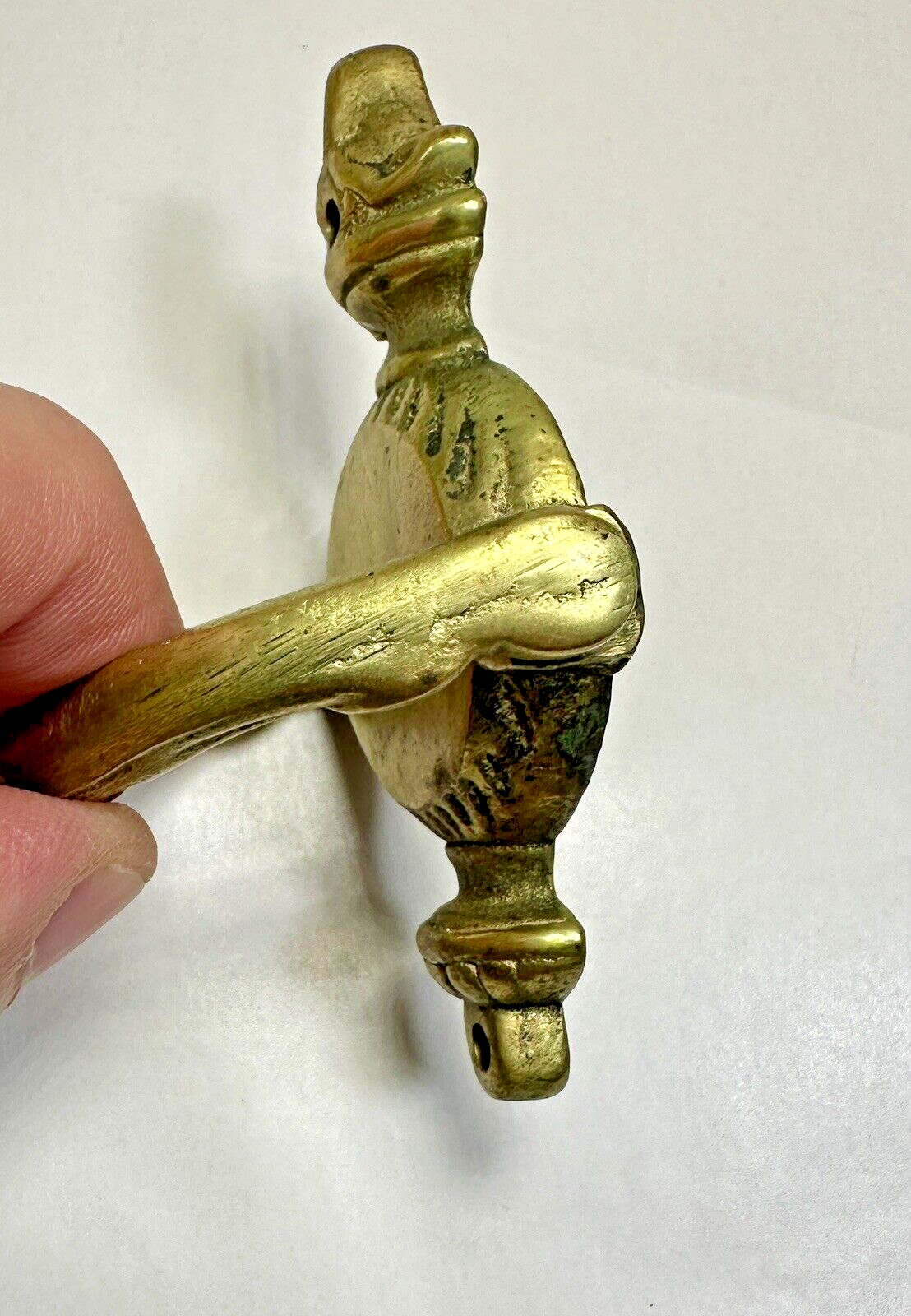 UK England Brass Sheep's Head Door Knocker - Image 2