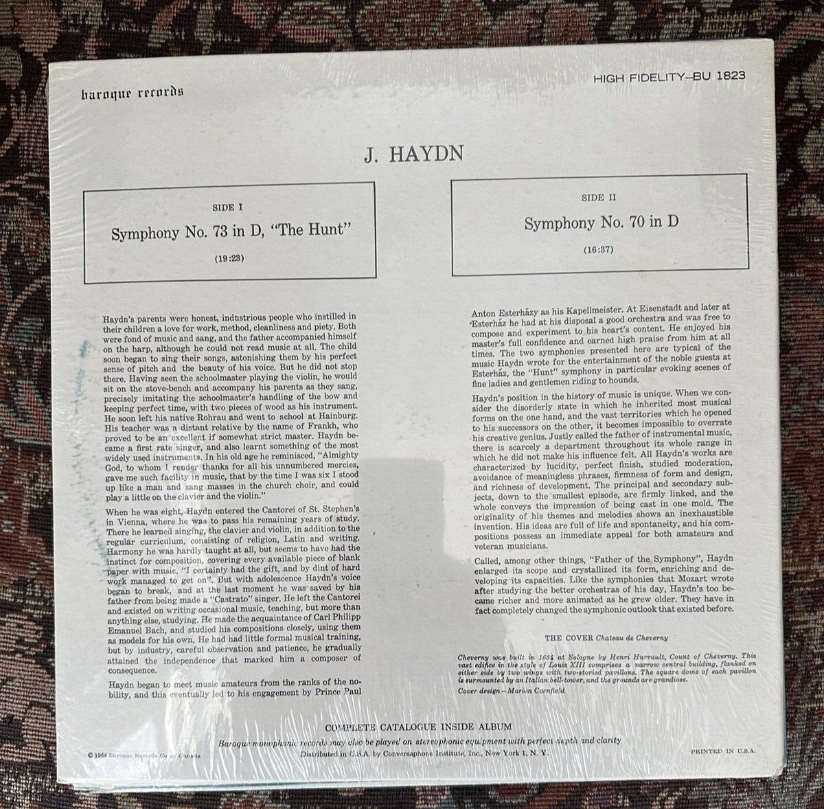 SEALED: Haydn - Symphony No. 73 in D, "The Hunt" - Baroque Records BU 1823 - Image 1