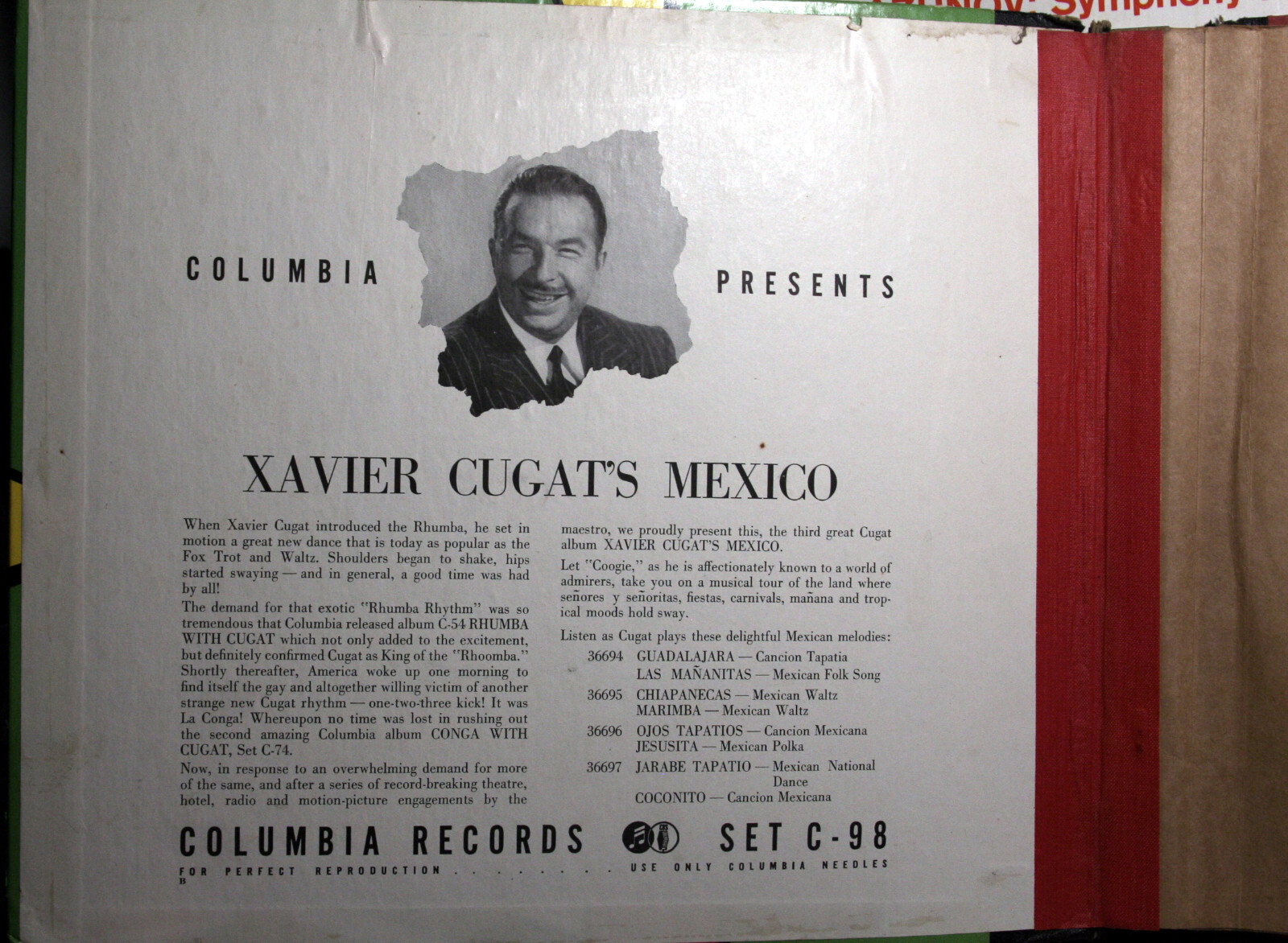1941 XAVIER CUGAT'S MEXICO 78 RPM 10" LP 4 Record Set C-98 Rumba 40s Latin Jazz - Image 3