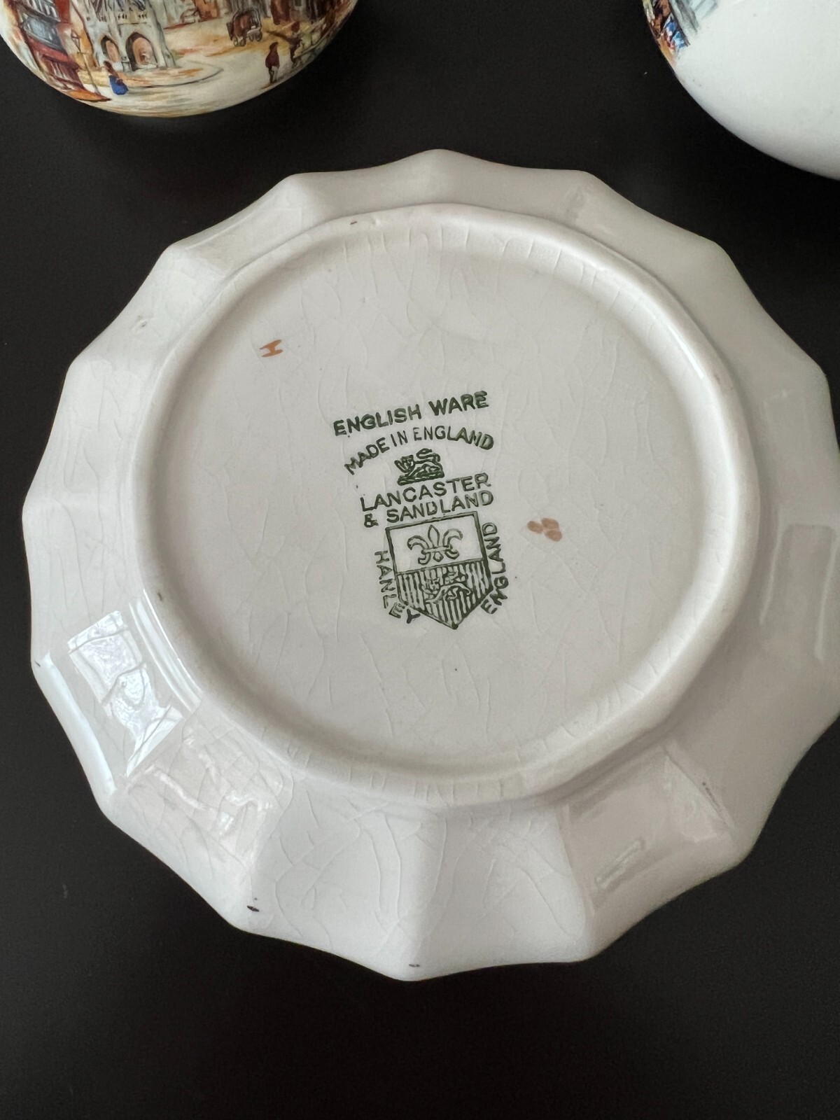 English Ware Lancaster Sandland LTD Hanley England Creamer, Sugar and Saucer EUC - Image 3