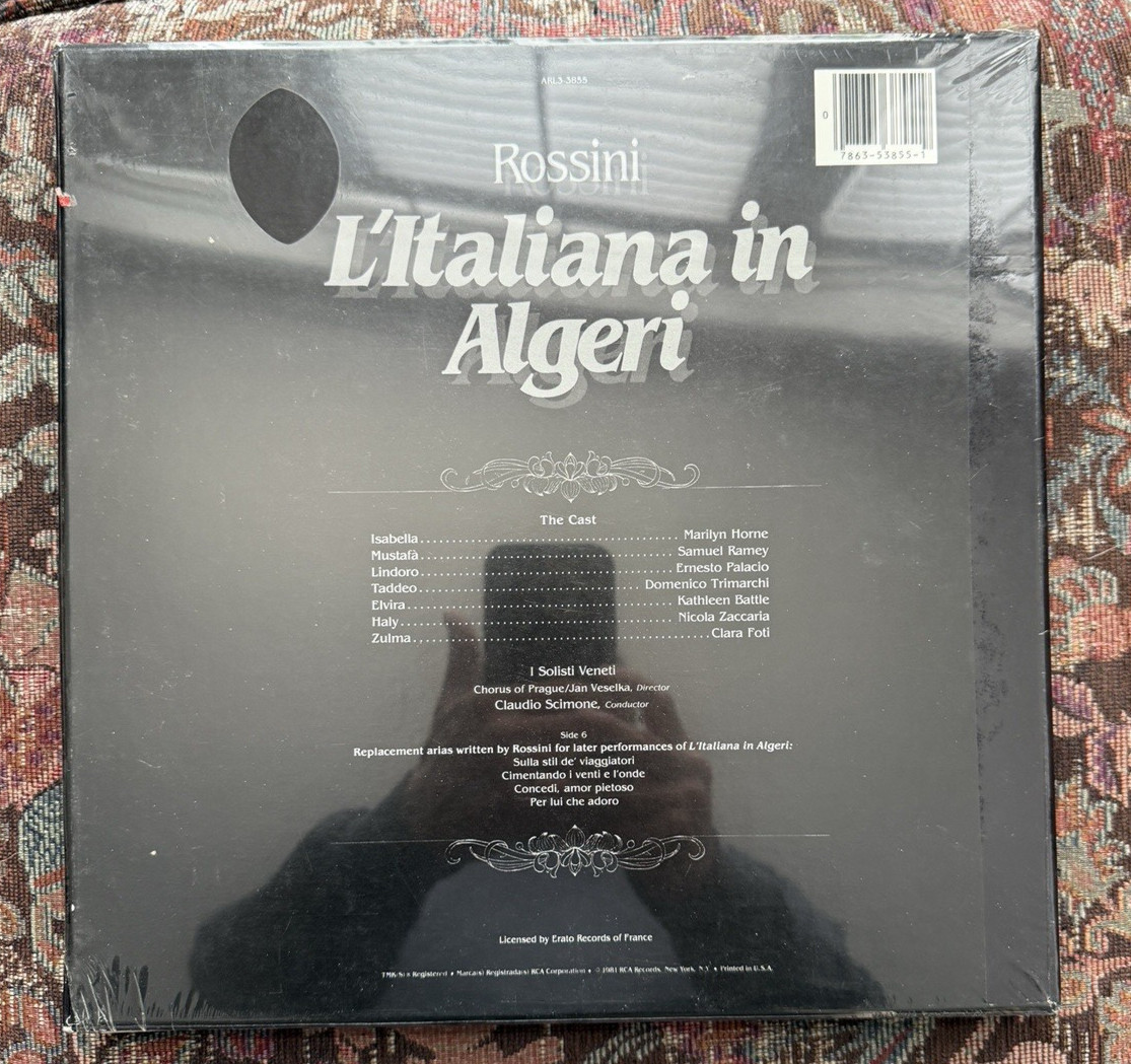 SEALED: Marilyn Horne/Scimone ROSSINI L'Italiana in Algeri - RCA ARL3-3855 - NEW - Image 1