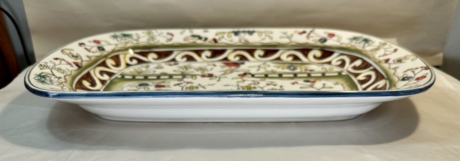 Temptations by Tara Birds Palms Ovenware 17” X 11.5” Serving Tray / Platter MINT - Image 2