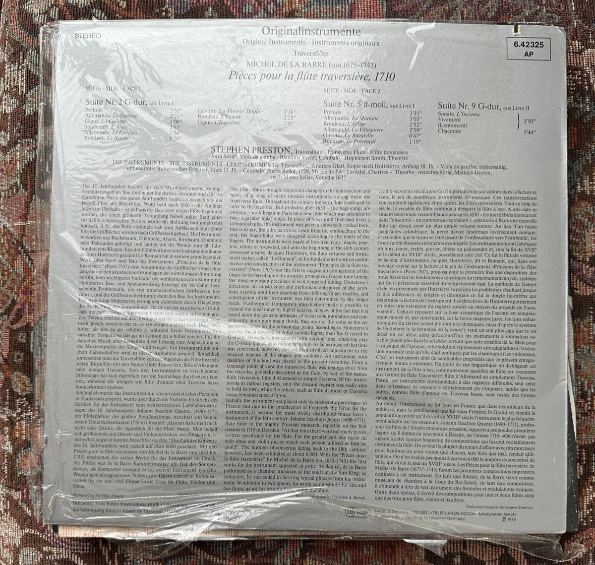 SEALED: Stephen Preston – Traversflöte / Transverse Flute -Telefunken 6.42325 - Image 1