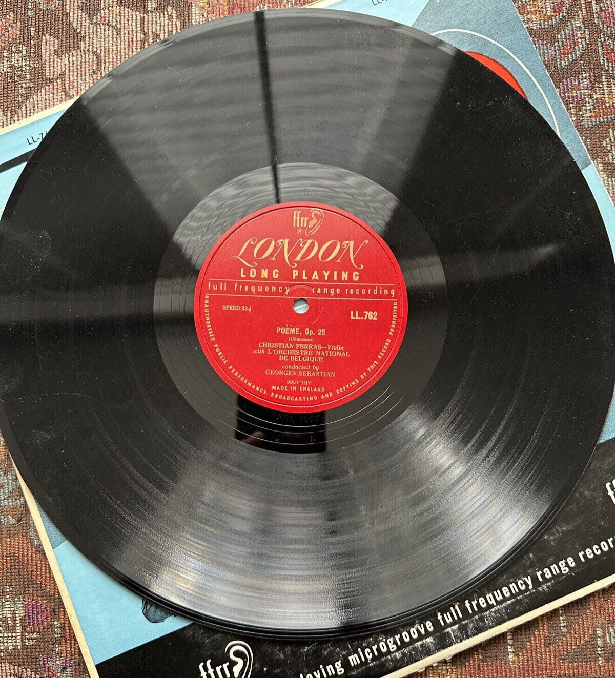 Ferras: Chausson Poème, Ravel Tzigane, Honneger Sonata - London LL-762, 1957 - Image 2