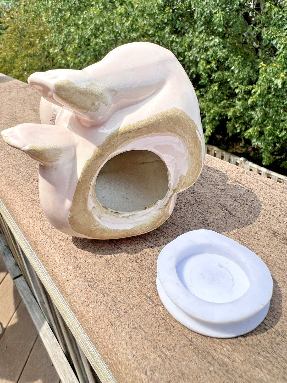 Antique Ceramic Baby Angel Piggy Bank - 6.5" Tall - Immaculate - Image 9