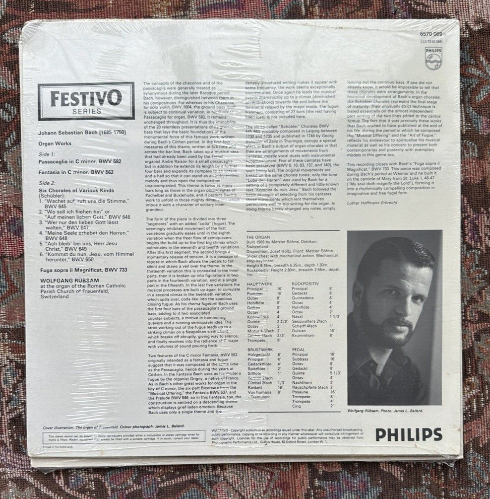 SEALED: BACH Organ Works - Wolfgang Rubsam - Philips 6570 069 - Image 1
