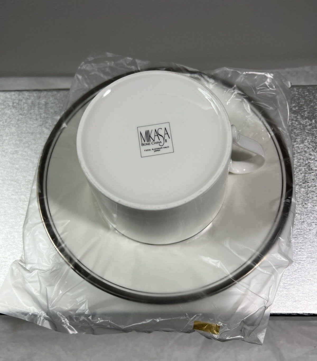 Two (2) Mikasa Platinum Halo Bon Jour Cups and Saucers - NIB - Image 7