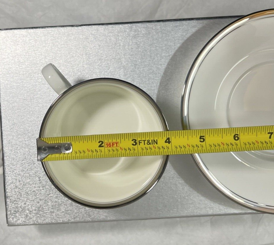 Two (2) Mikasa Platinum Halo Bon Jour Cups and Saucers - NIB - Image 10