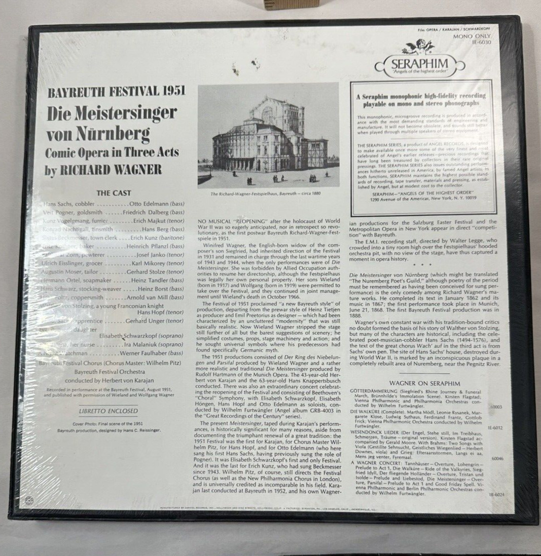 SEALED: Wagner DIE MEISTERSINGER VON NURNBERG Seraphim IE-6030 - Image 1
