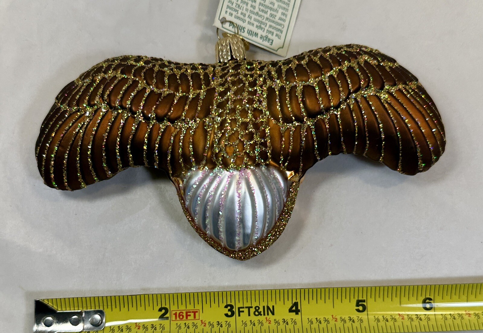 Merck Family's Christmas Glass Ornament American Eagle 6.5" - New with Tag - Image 2