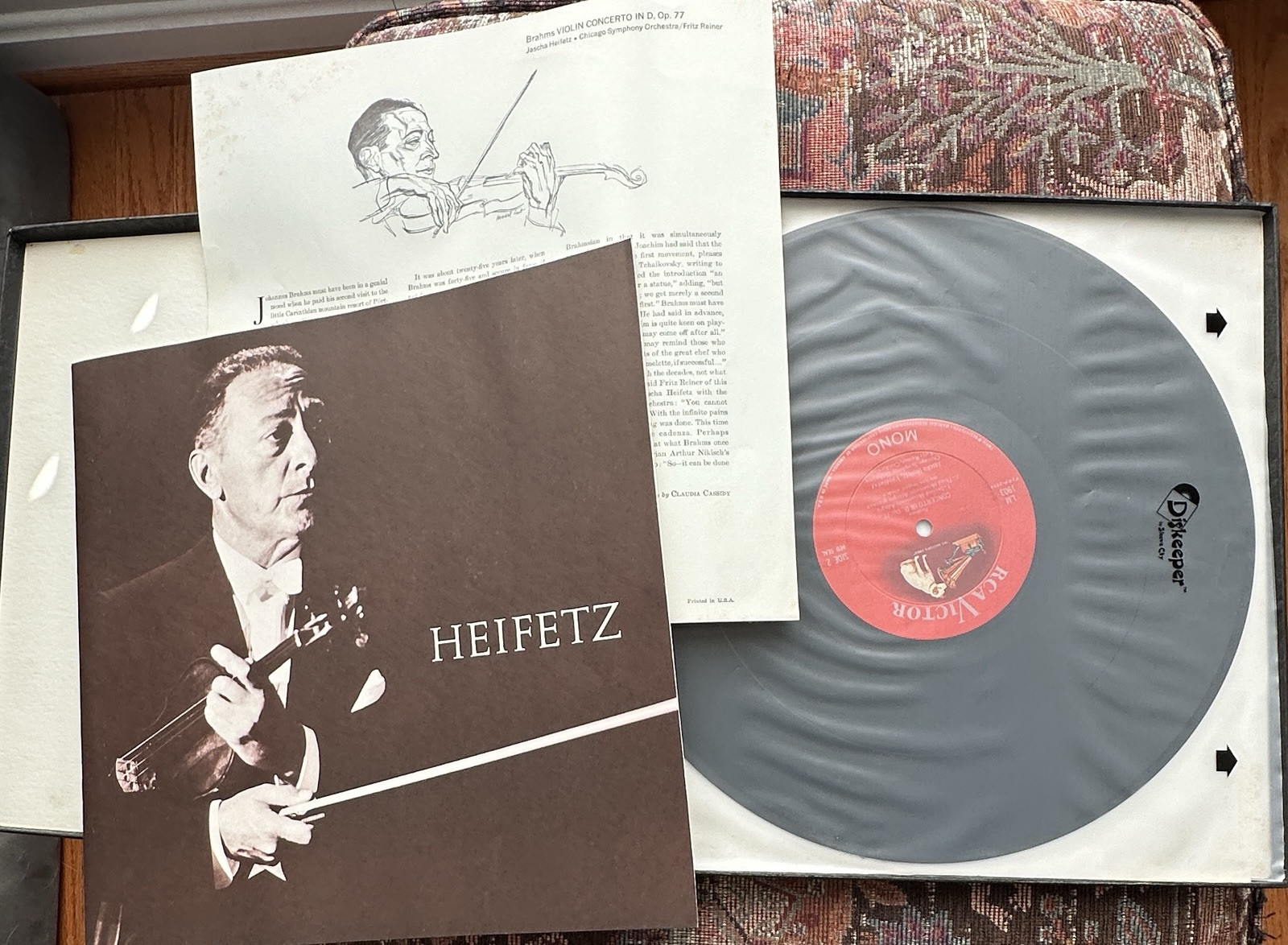 BRAHMS Violin Concerto HEIFETZ/REINER Chicago Symphony - MONO RCA LM-1903 - Image 1